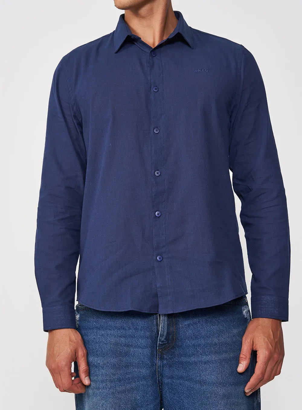 Camisa Relax Manga Longa Azul Darkness