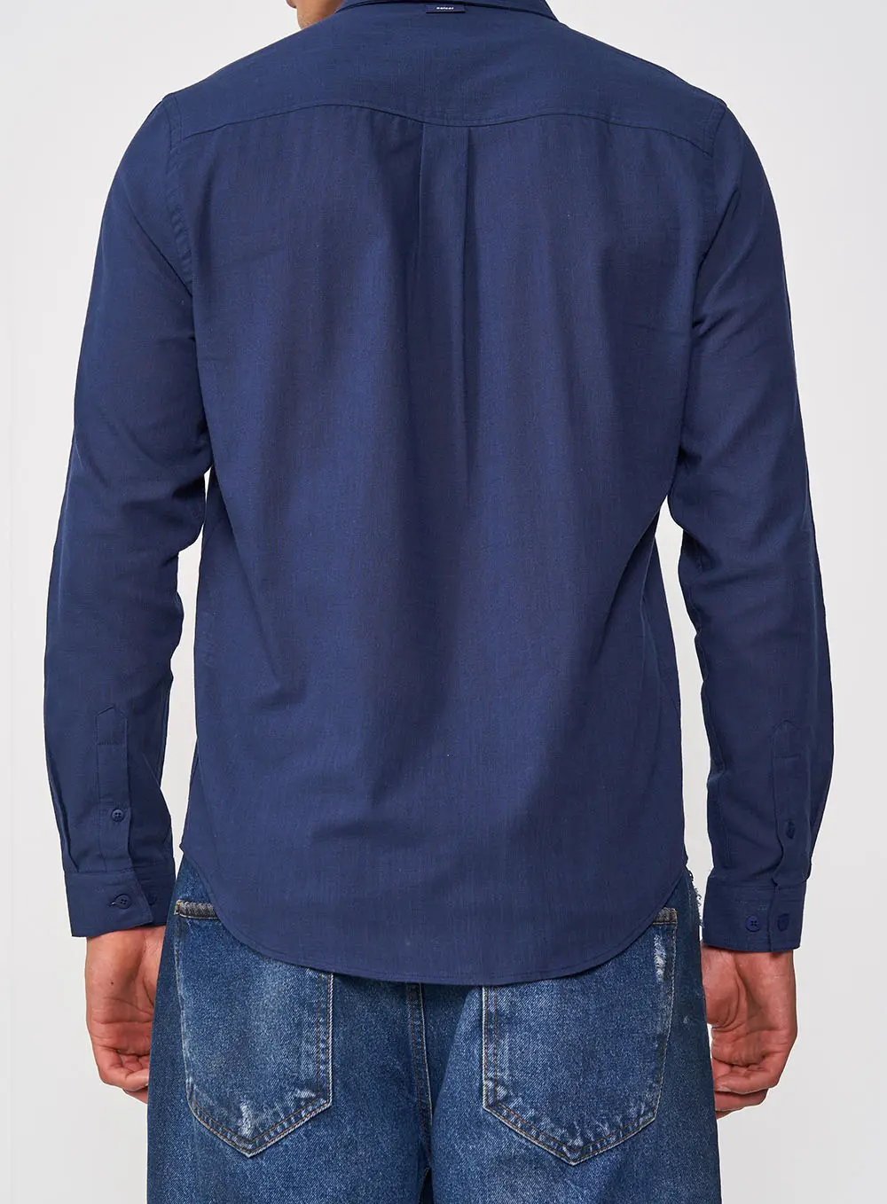 Camisa Relax Manga Longa Azul Darkness