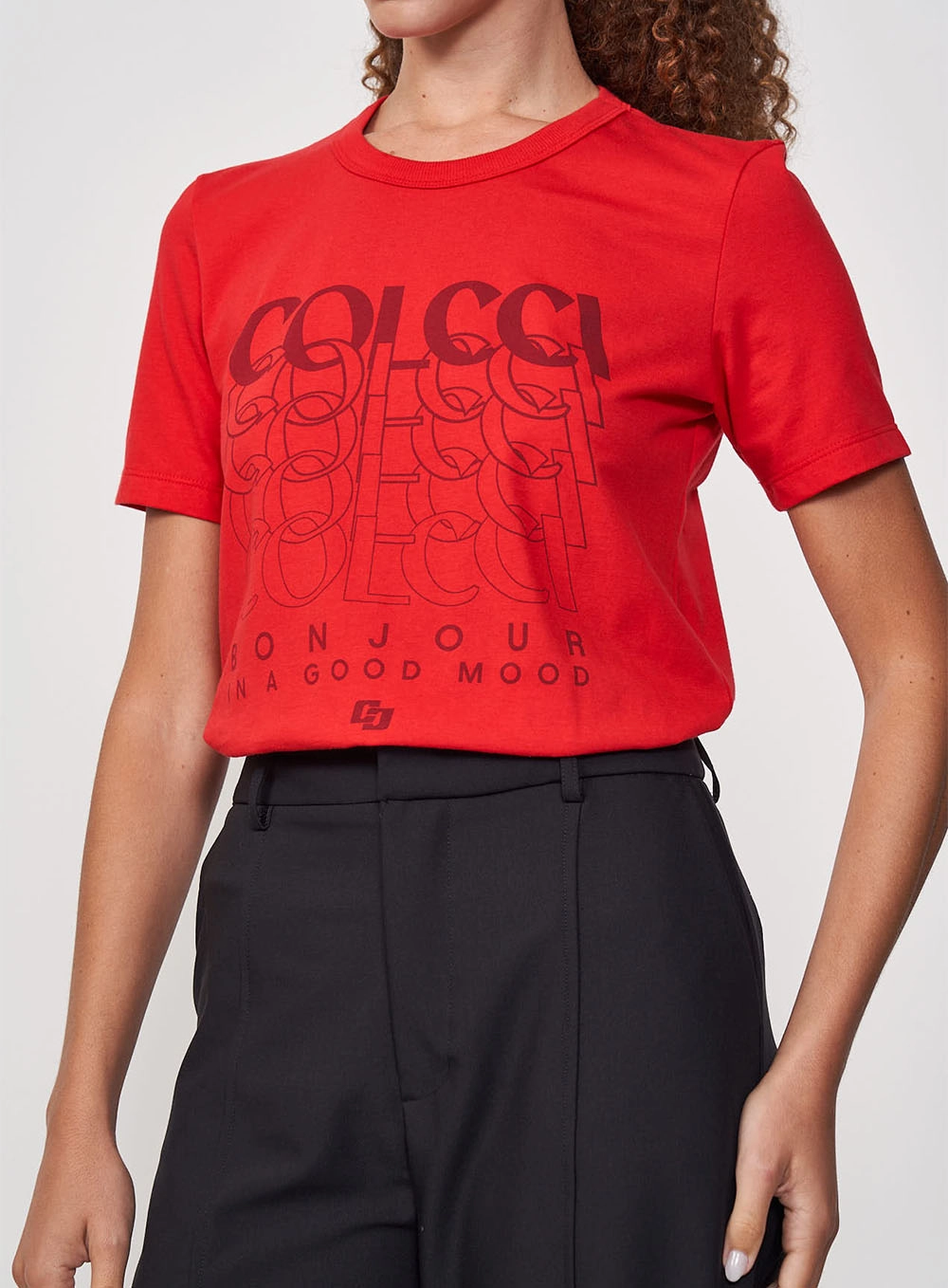 Camiseta Feminina Estampada Bounjour Vermelho