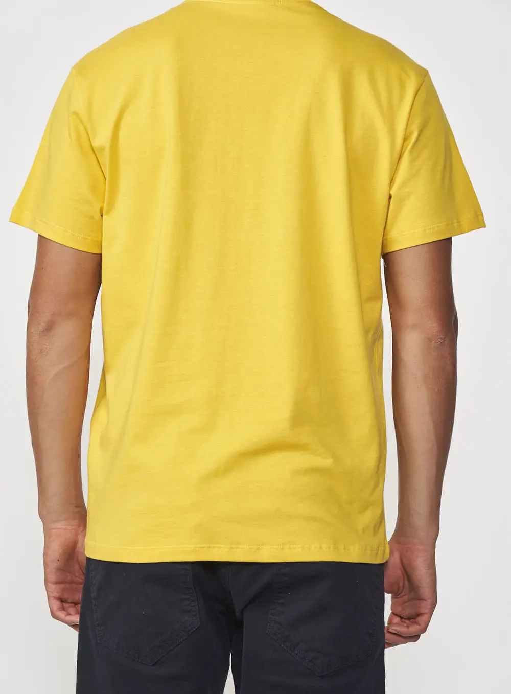 Camiseta Masculina Reta Com Logo Minimalista Amarelo