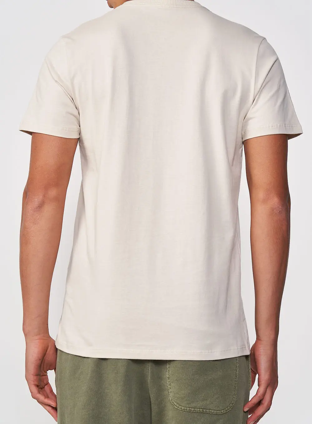 Camiseta Masculina Reta Com Logo Alto Relevo Bege