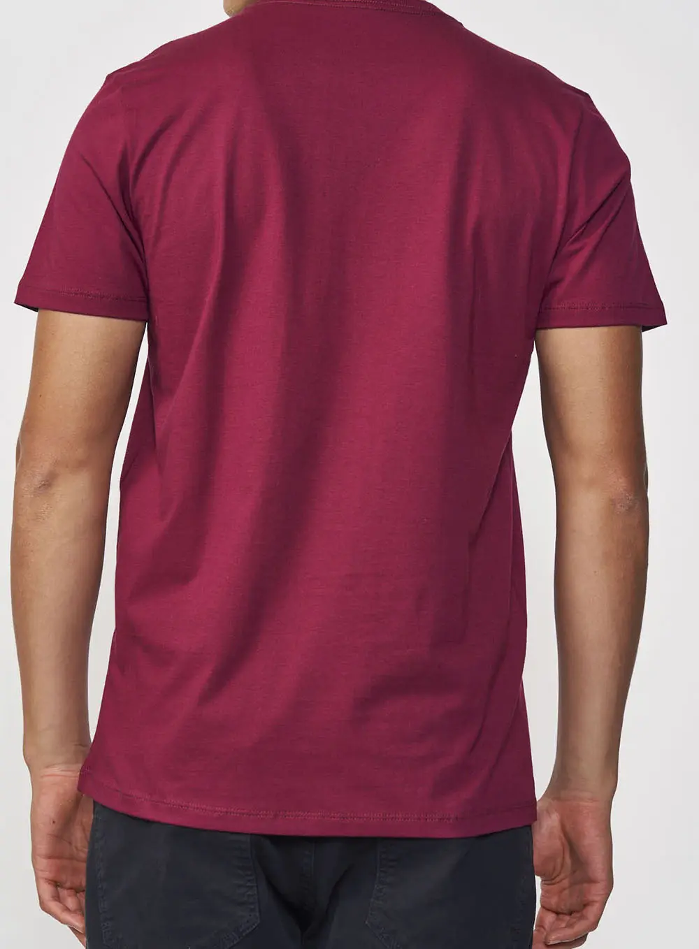 Camiseta Com Detalhe Estampado Bordô