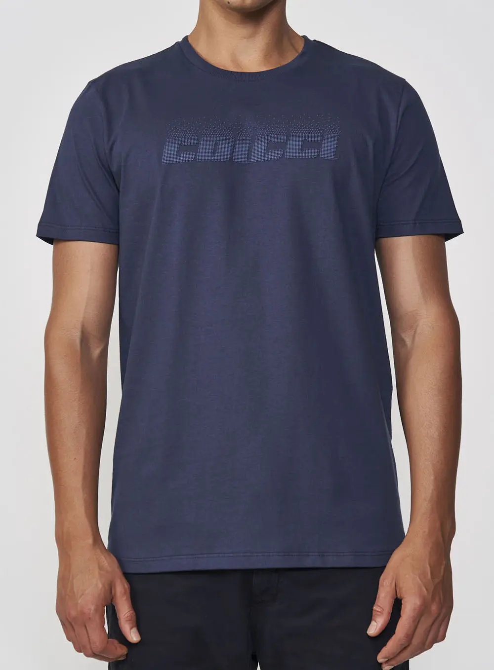 Camiseta Algodão Logo Texturizado Azul
