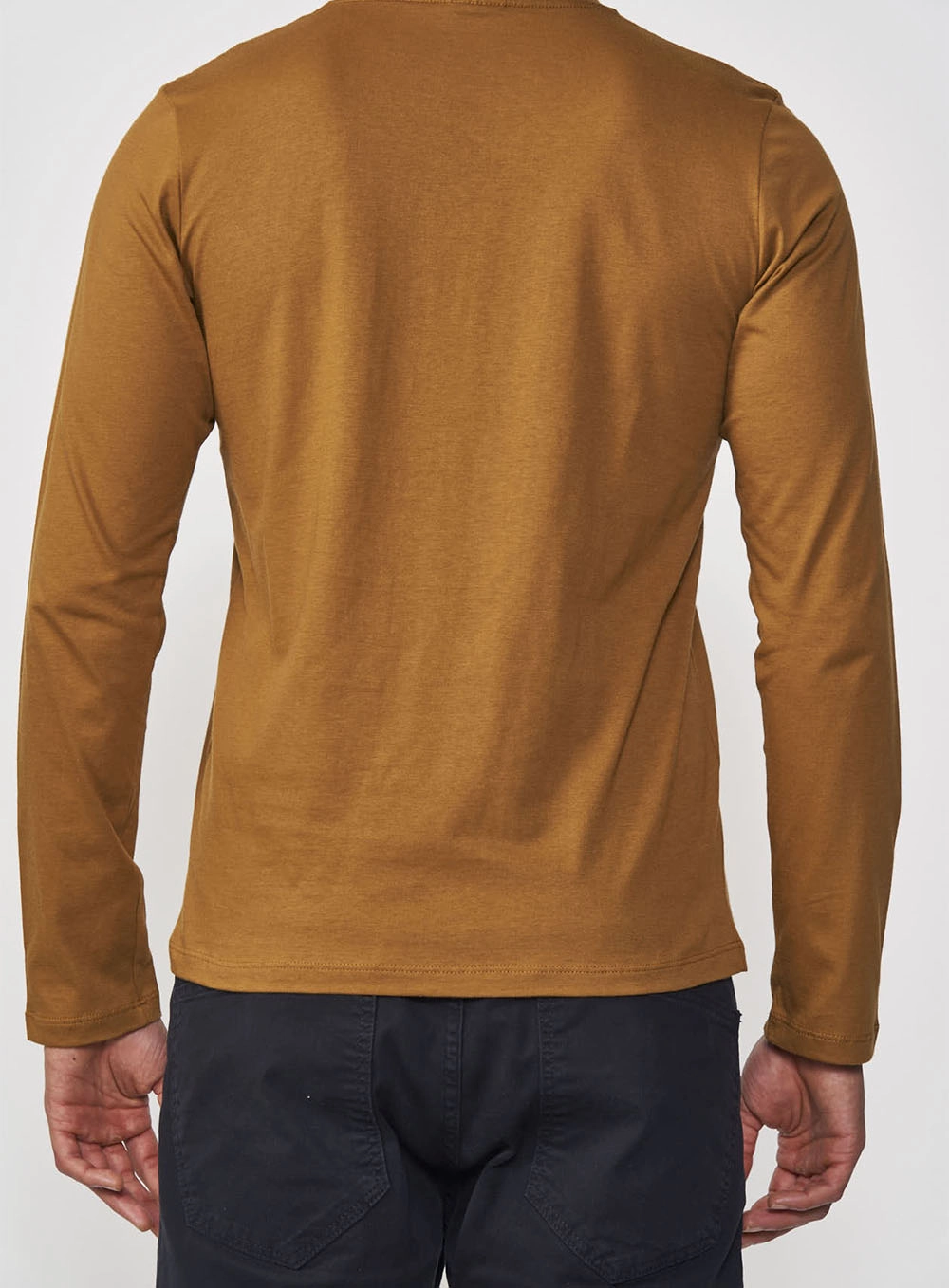 Camiseta Manga Longa Algodão Essencial Marrom Goldbit