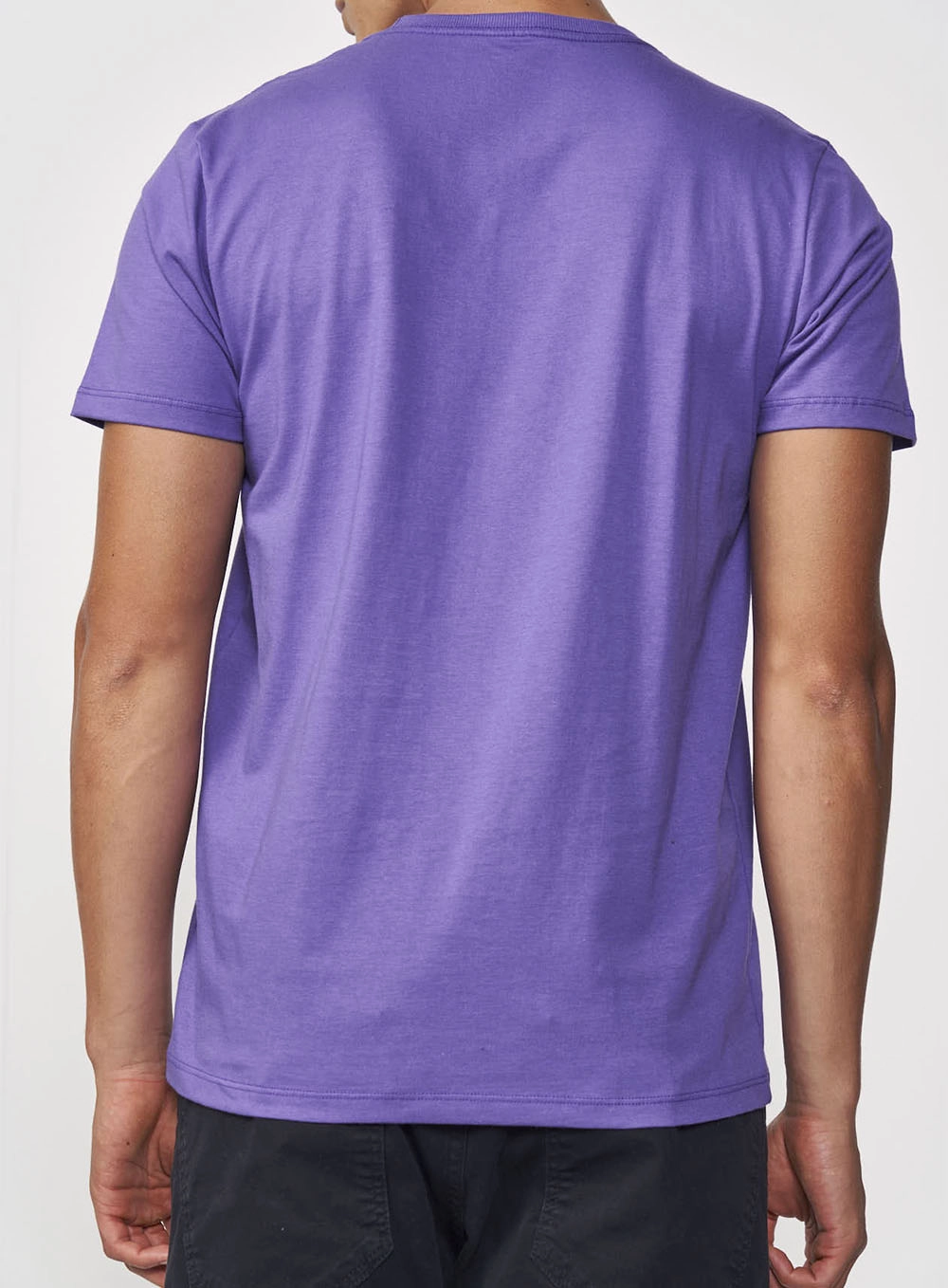 Camiseta Masculina Manga Curta Com Logo Roxo