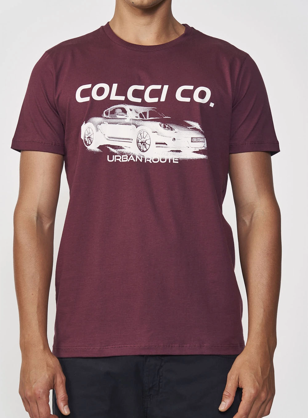 Camiseta Masculina Com Estampa Car Bordô