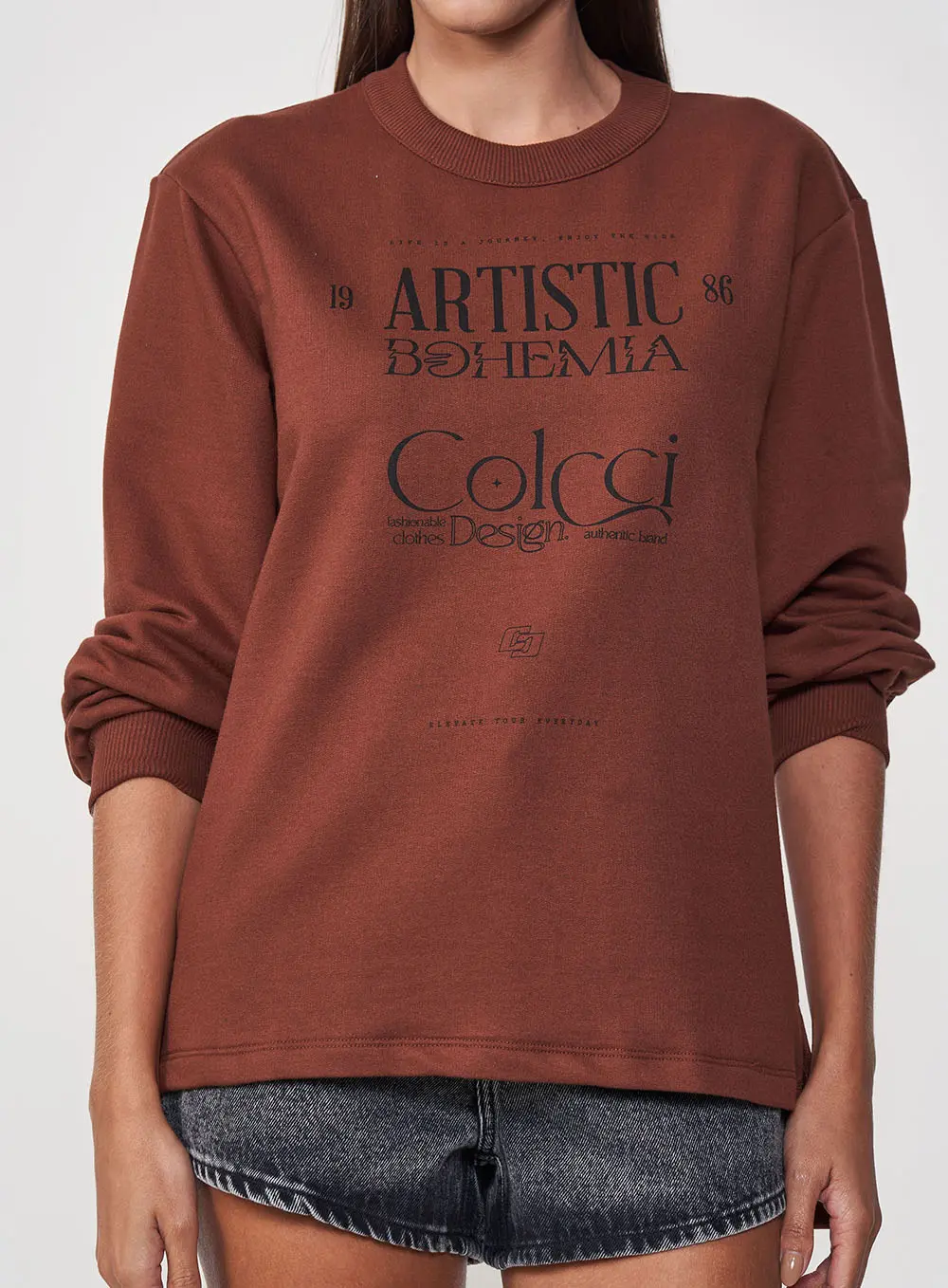 Blusão Feminino Reto Artistic Bohemia Marrom