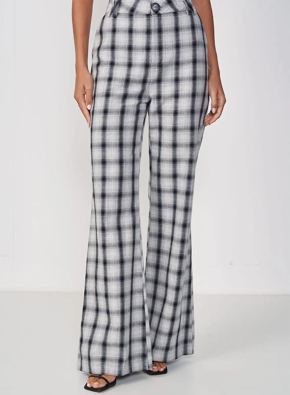 Calça Flare Xadrez Estampados