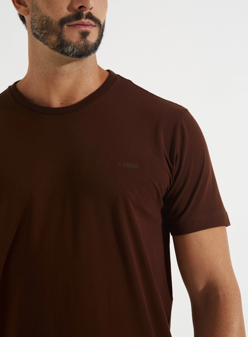 Camiseta Masculina Reta Basic Marrom