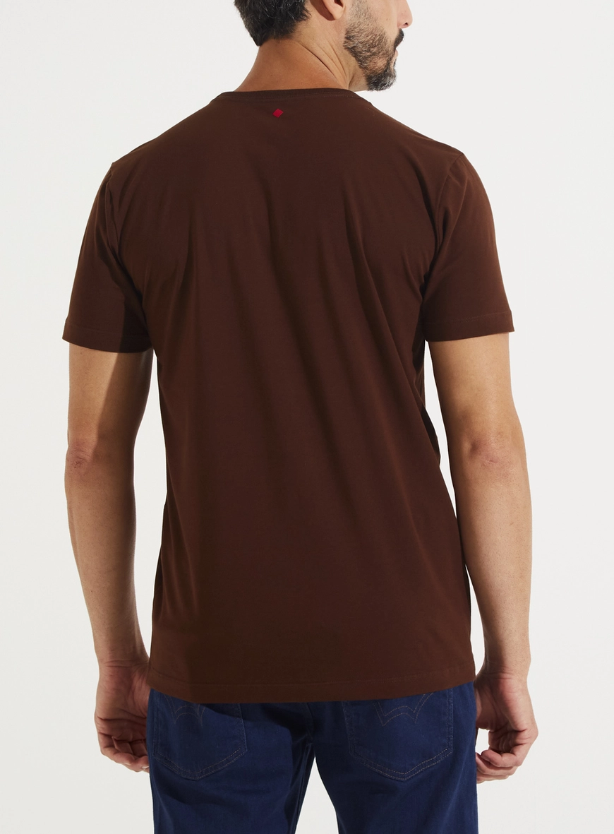 Camiseta Masculina Reta Basic Marrom