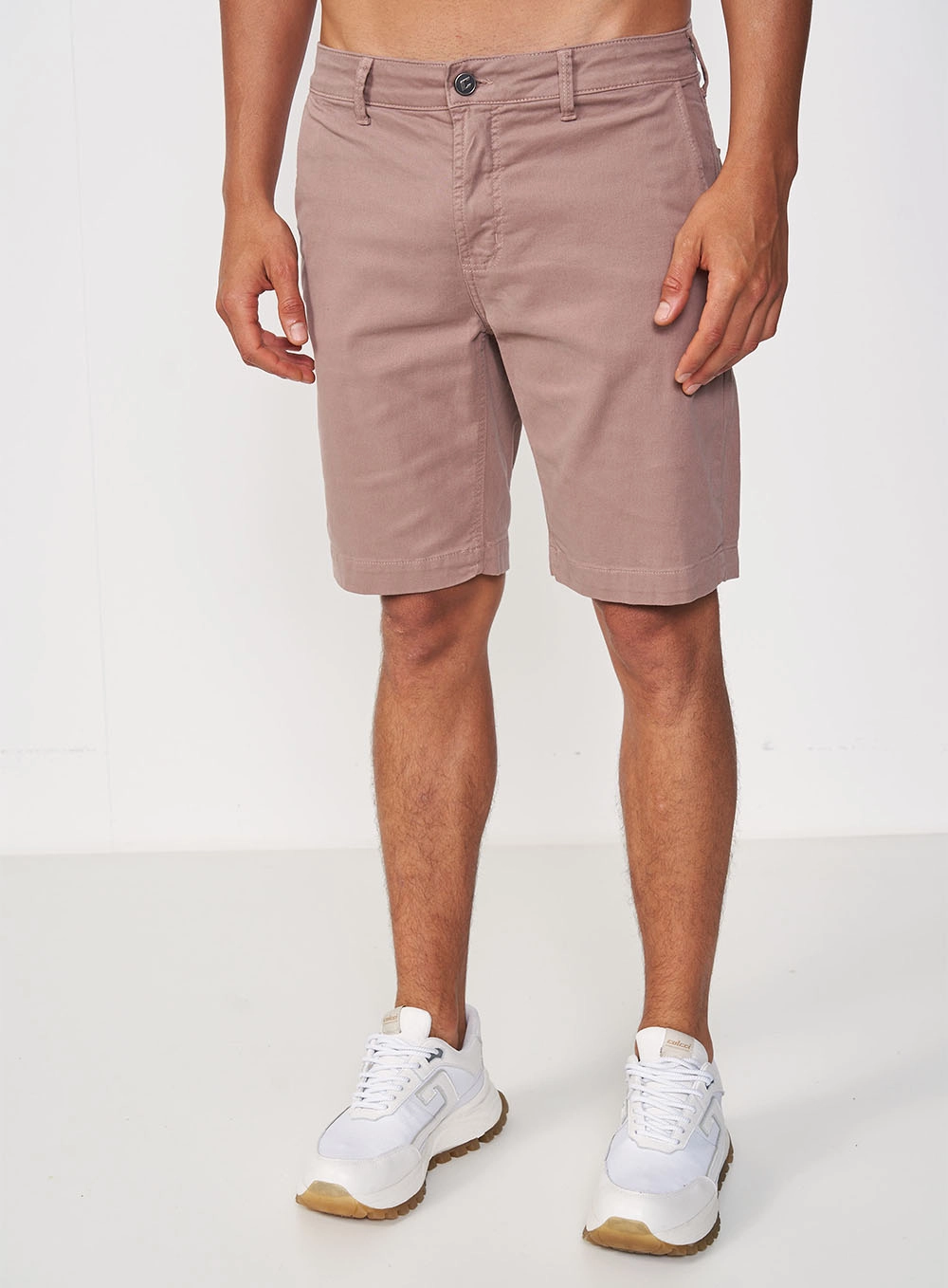 Bermuda Masculina Reta Em Sarja - Davi Bege