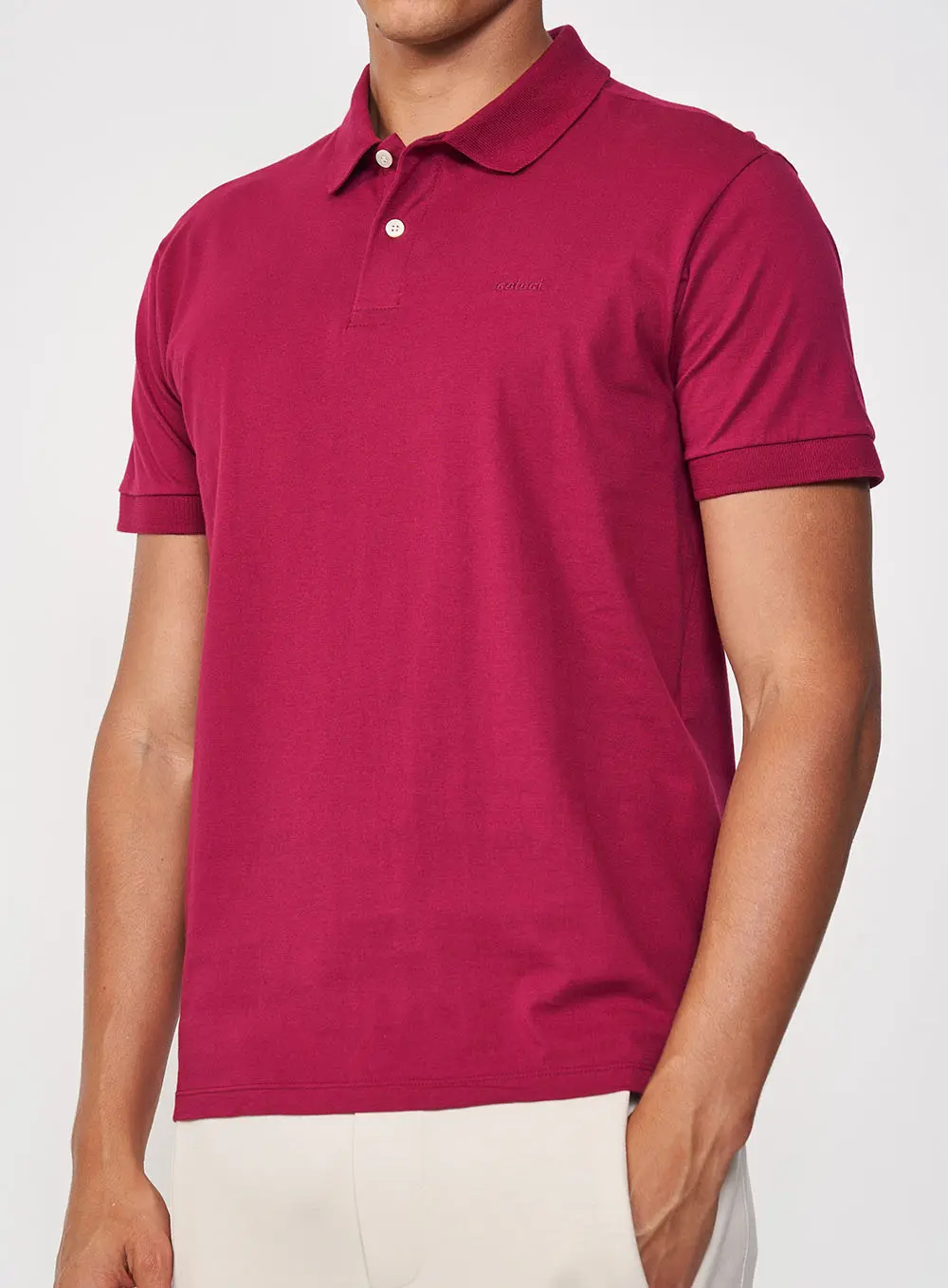 Polo Masculina Manga Curta Comfort Bordô