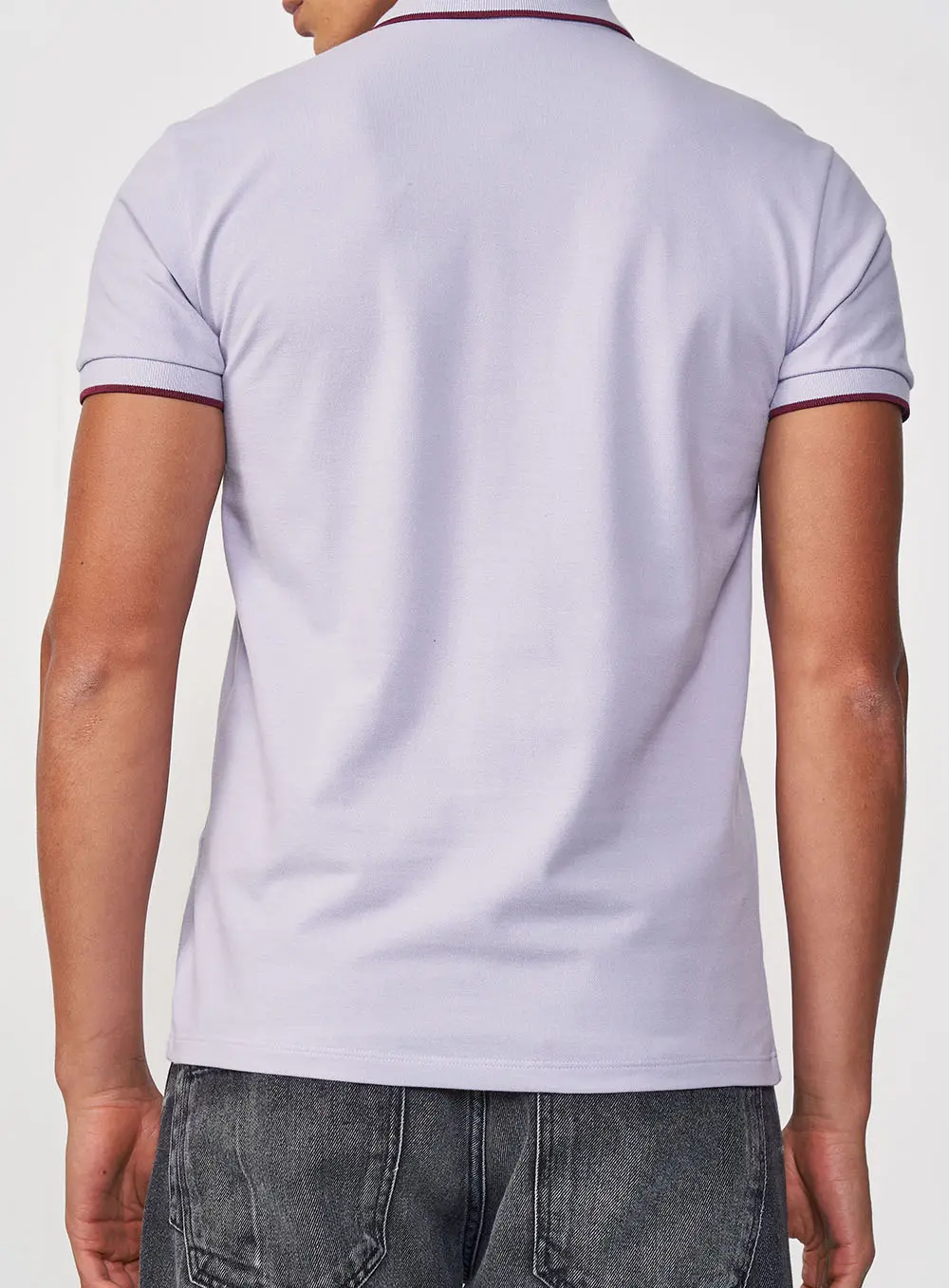 Camisa Polo Com Acabamento Contrastante Roxo