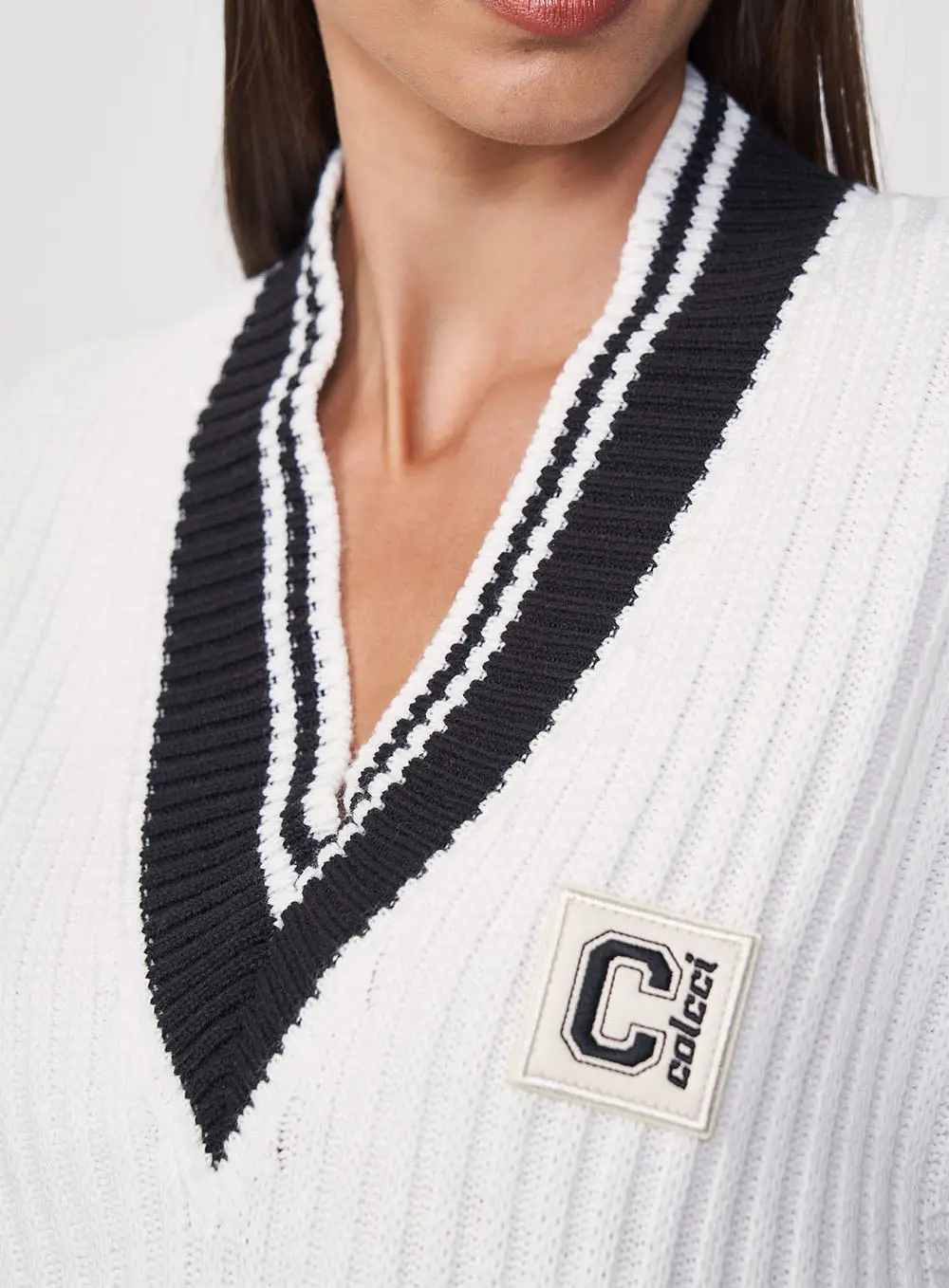 Colete Feminino Em Tricô Branco