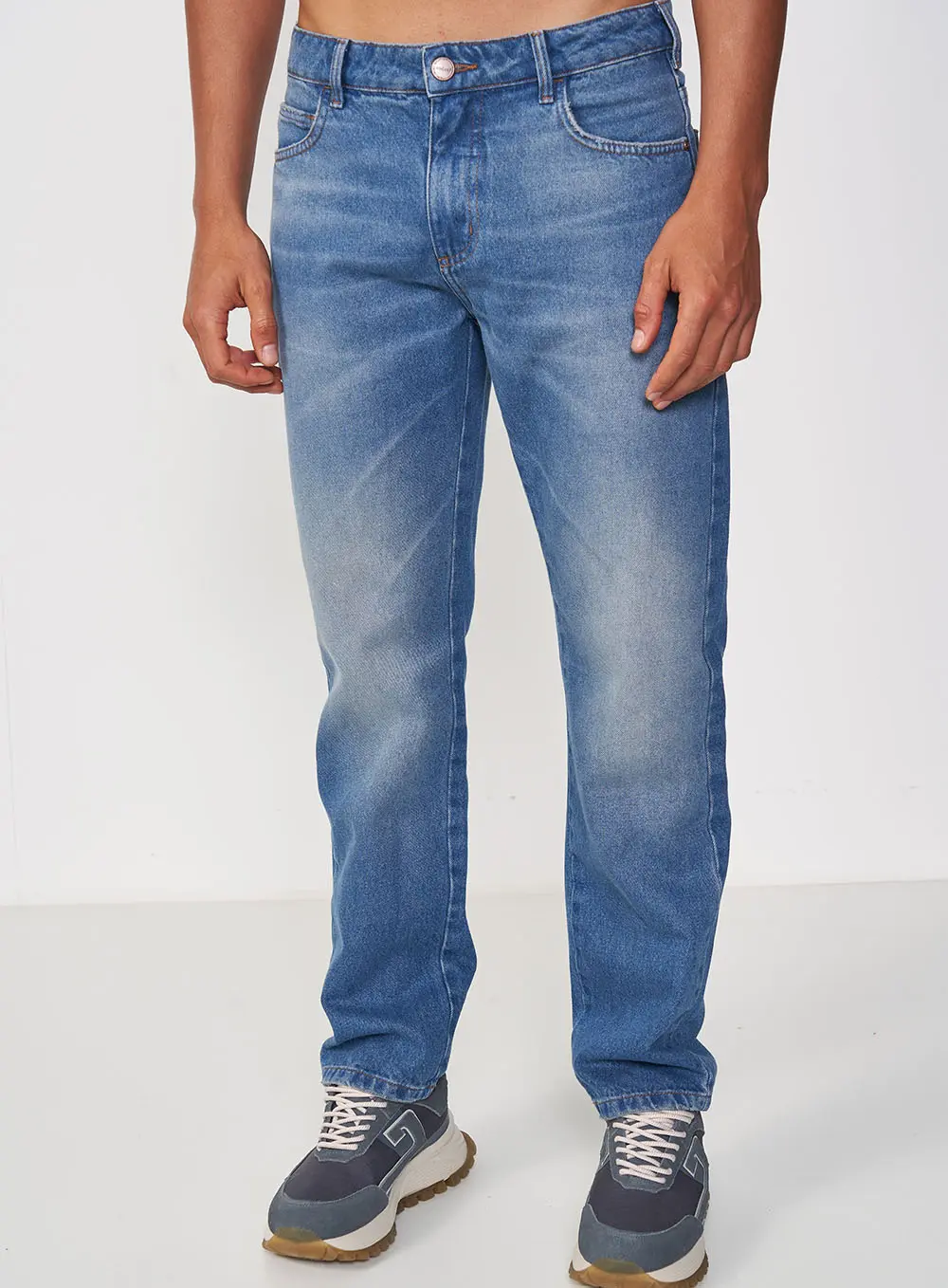Calça Masculina Jeans Reta Índigo