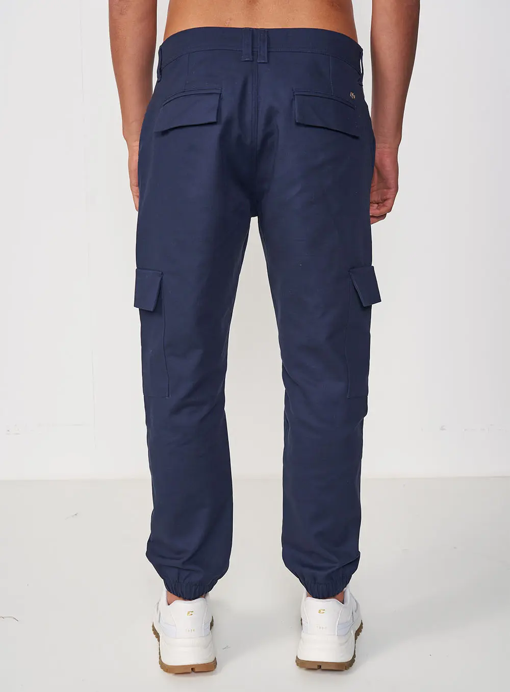 Calça Cargo Com Punho Azul Darkness