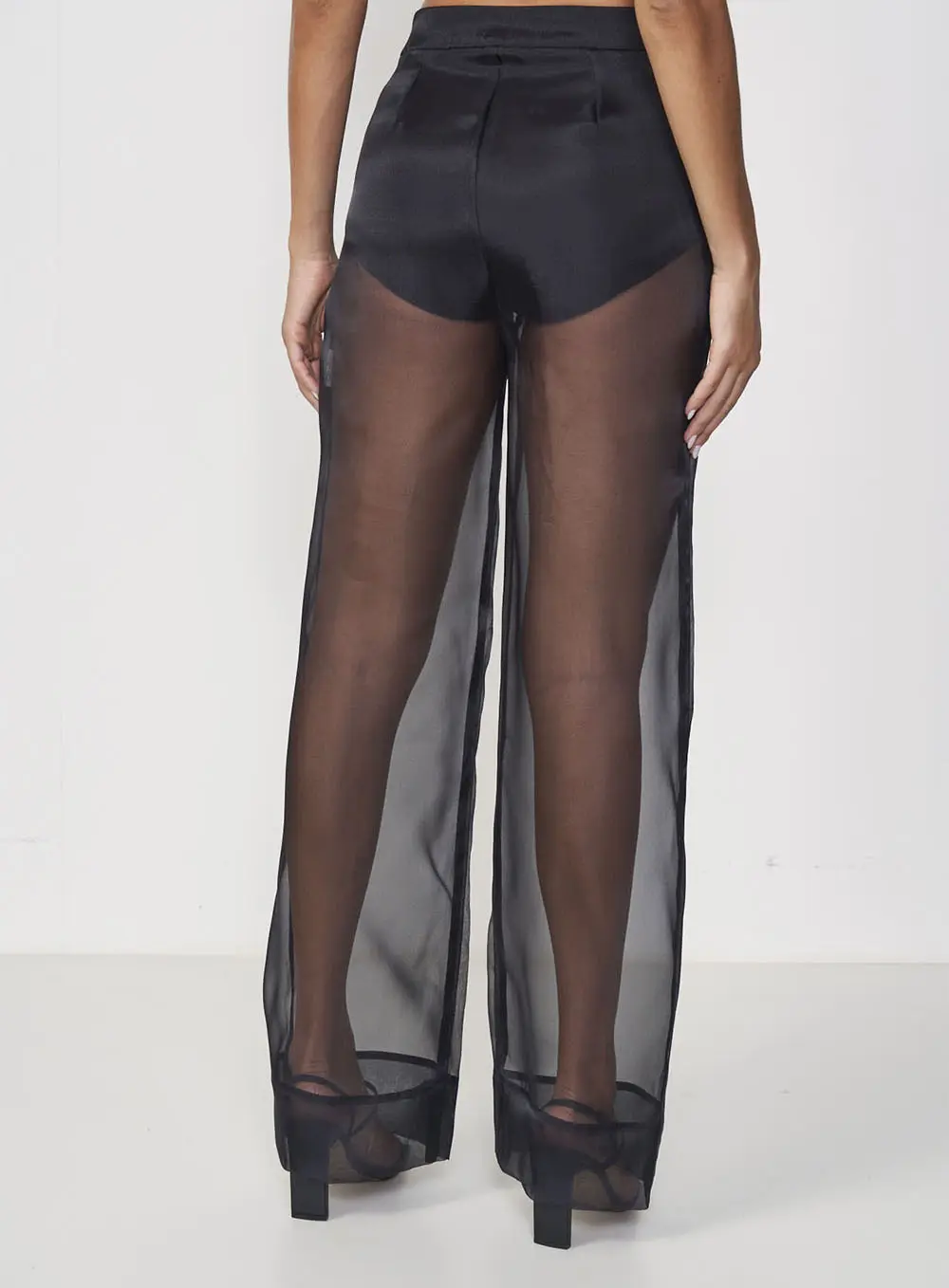 Calça Joana Com Transparência Preto