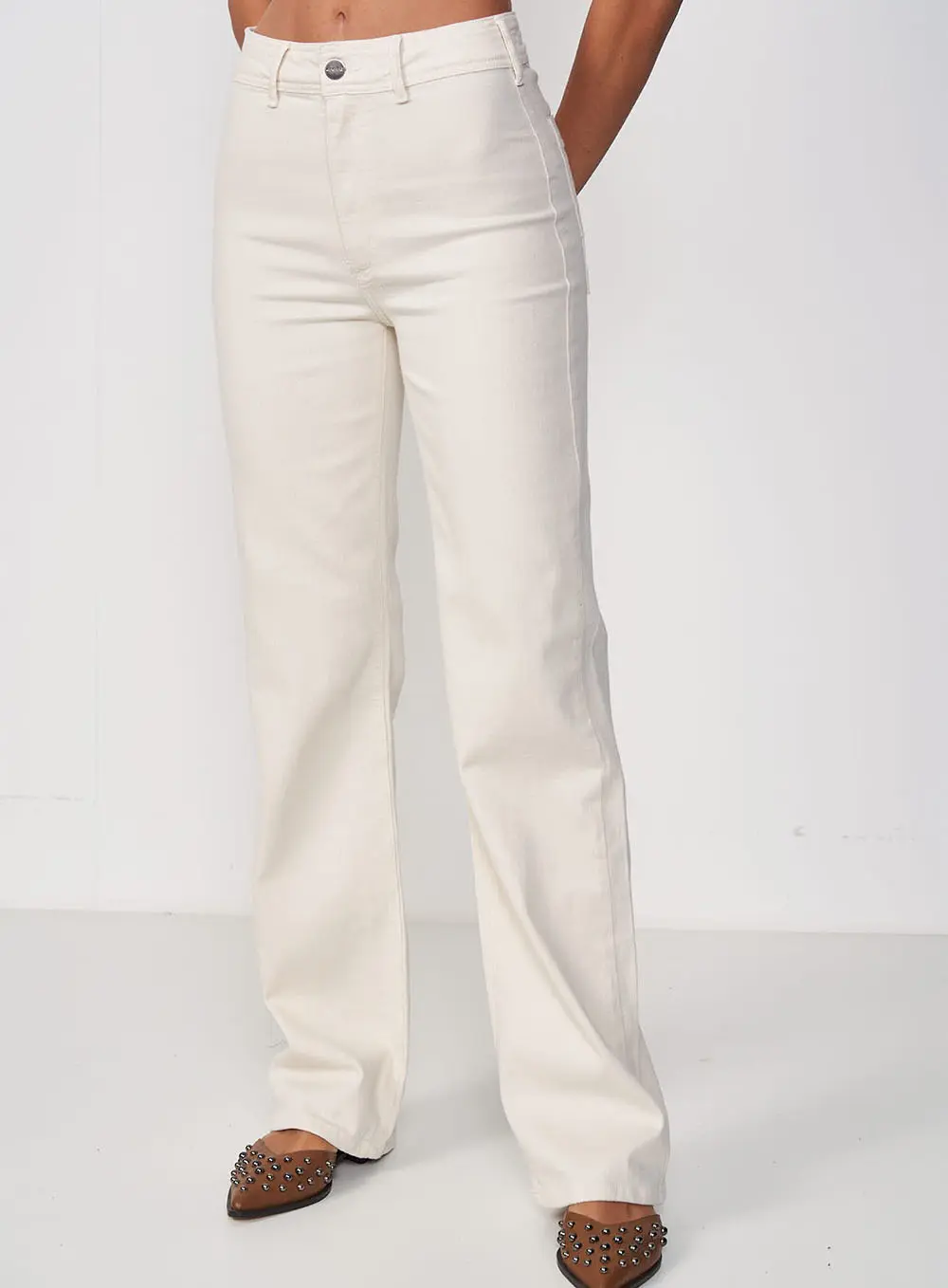 Calça Wide Leg Off White Off Shell