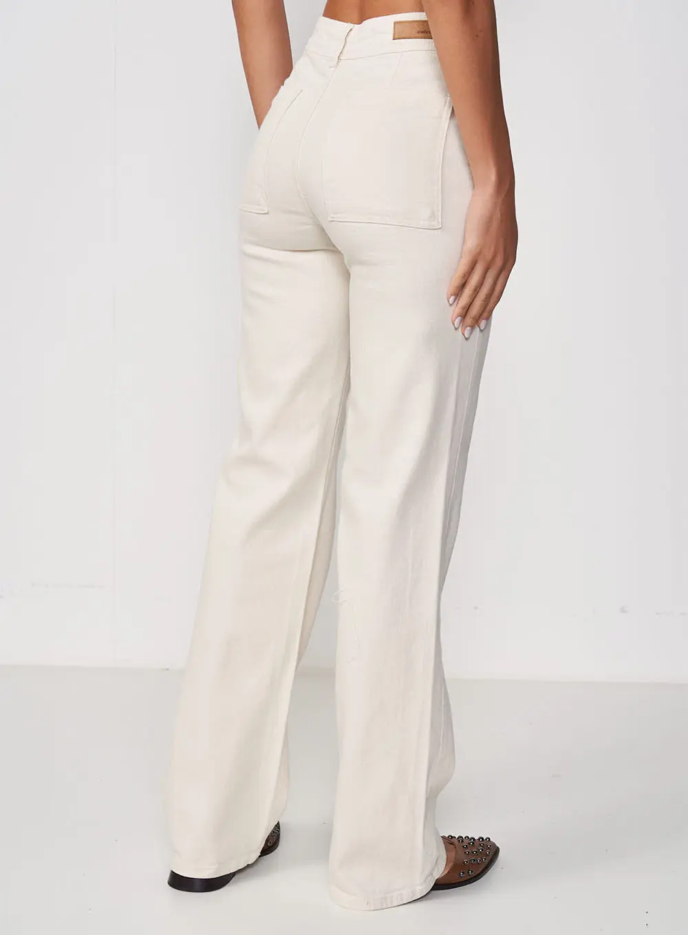 Calça Wide Leg Off White Off Shell