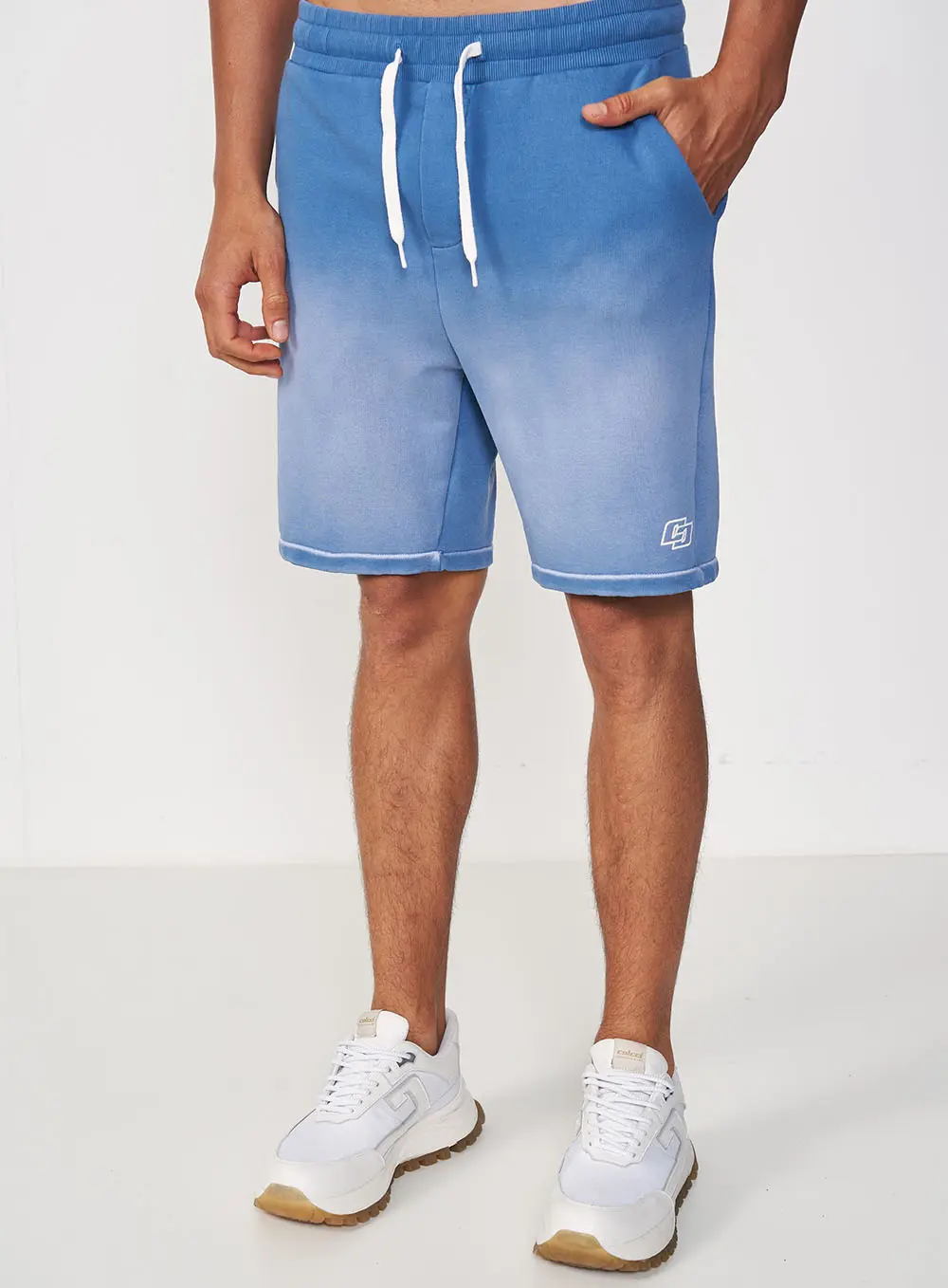Bermuda Moletom Masculina Degradê Azul Windy Blue