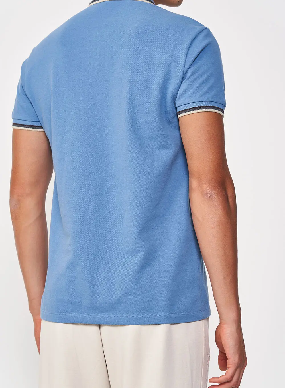 Camisa Polo Com Detalhes Azul Windy Blue