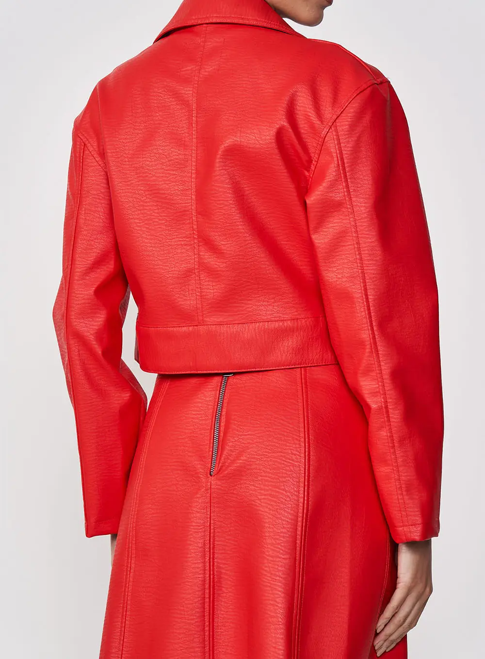 Jaqueta Com Material Sintético Vermelho