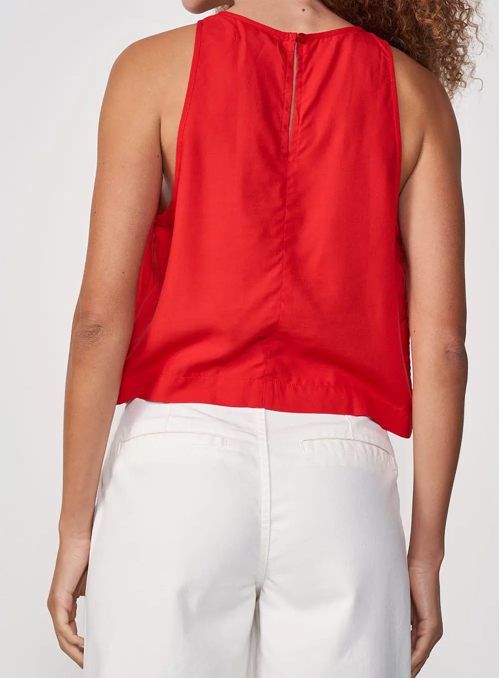 Blusa Feminina Fluida Encurtada Color Vermelho