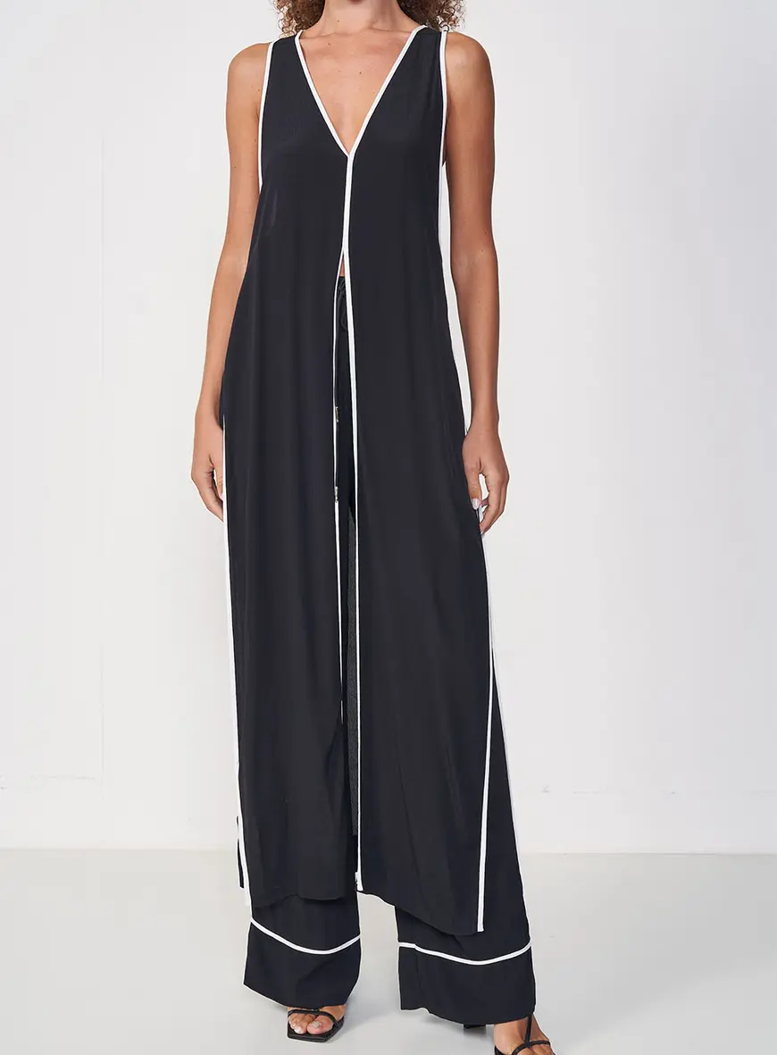 Blusa Longa Com Abertura