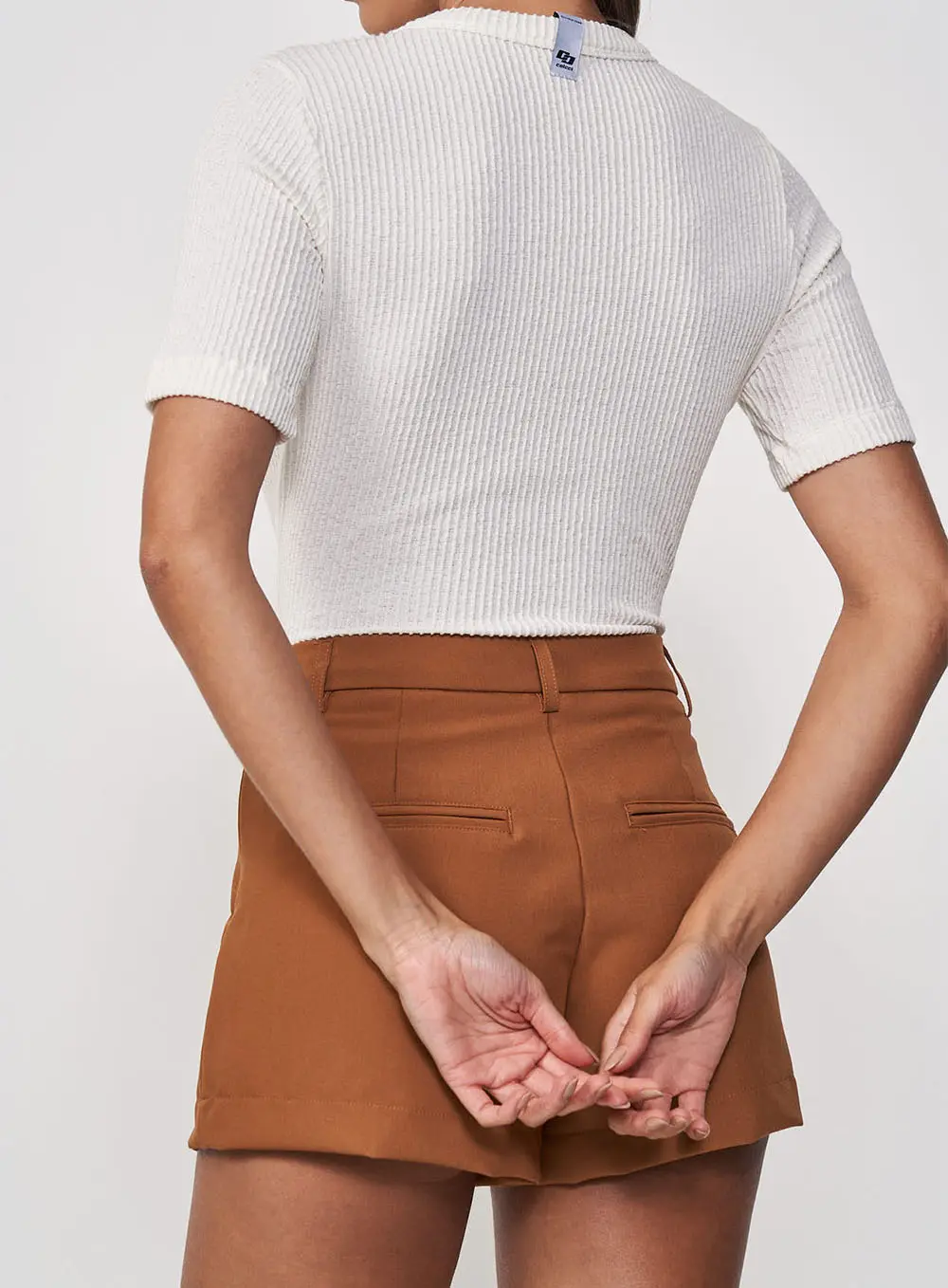 Blusa Feminina Canelada Manga Curta Off Shell