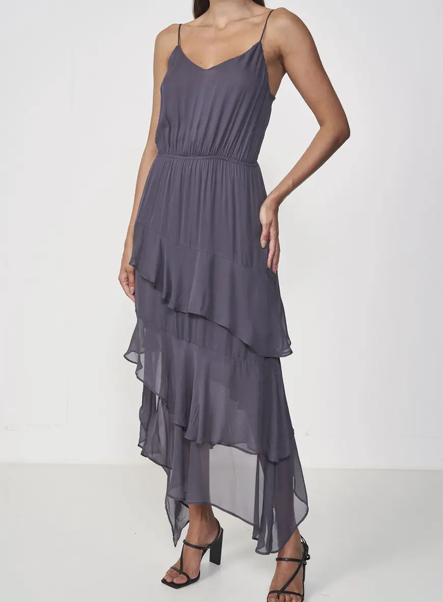 Vestido Com Babados E Alças