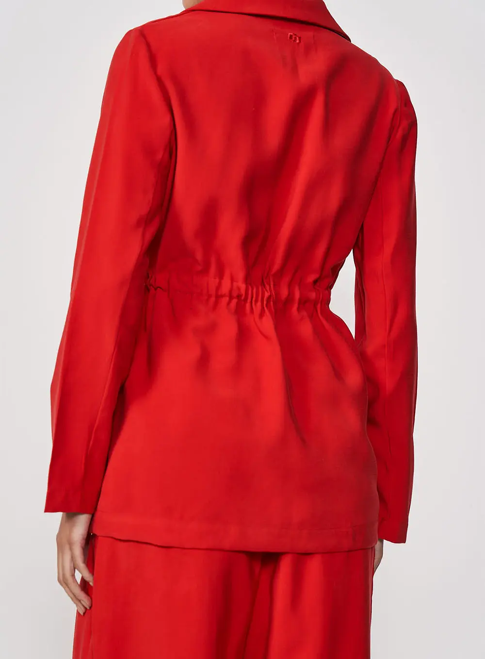 Blazer Alongado Com Faixa Para Amarração Vermelho