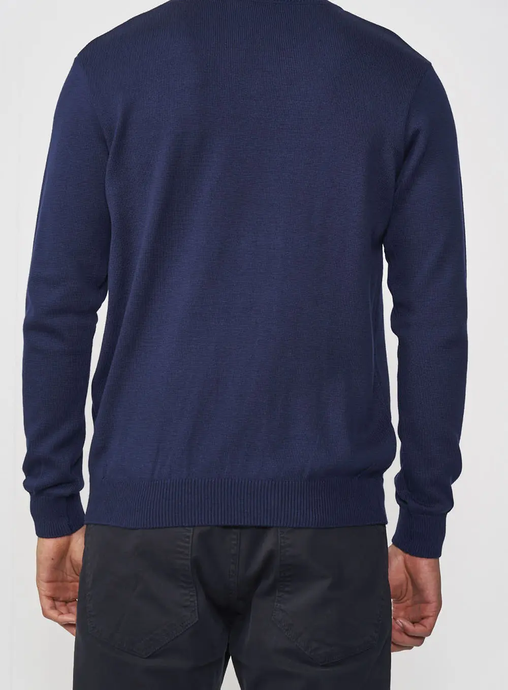 Suéter Tricô V-neck Azul
