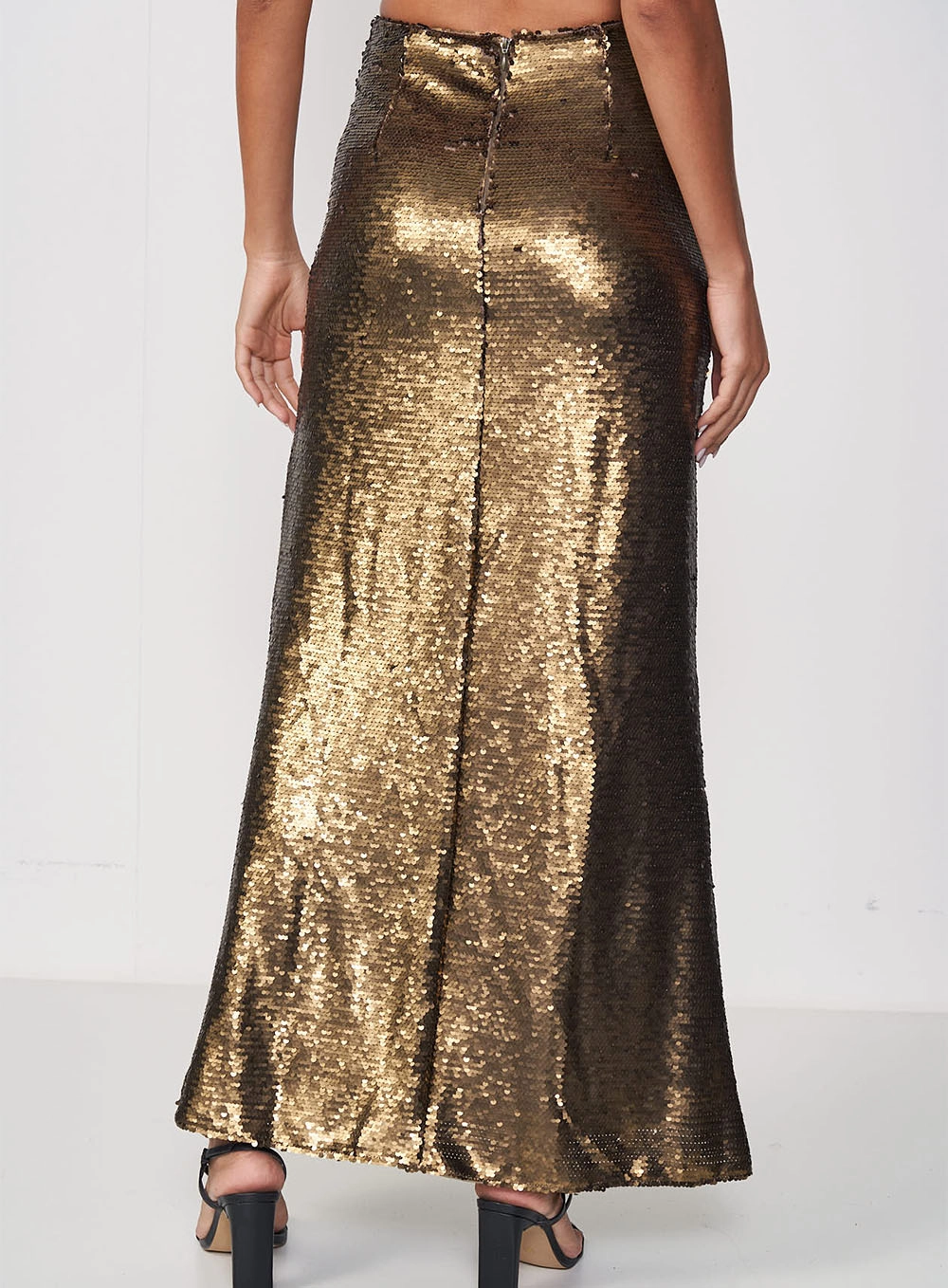 Saia Paetê Longa Dourado