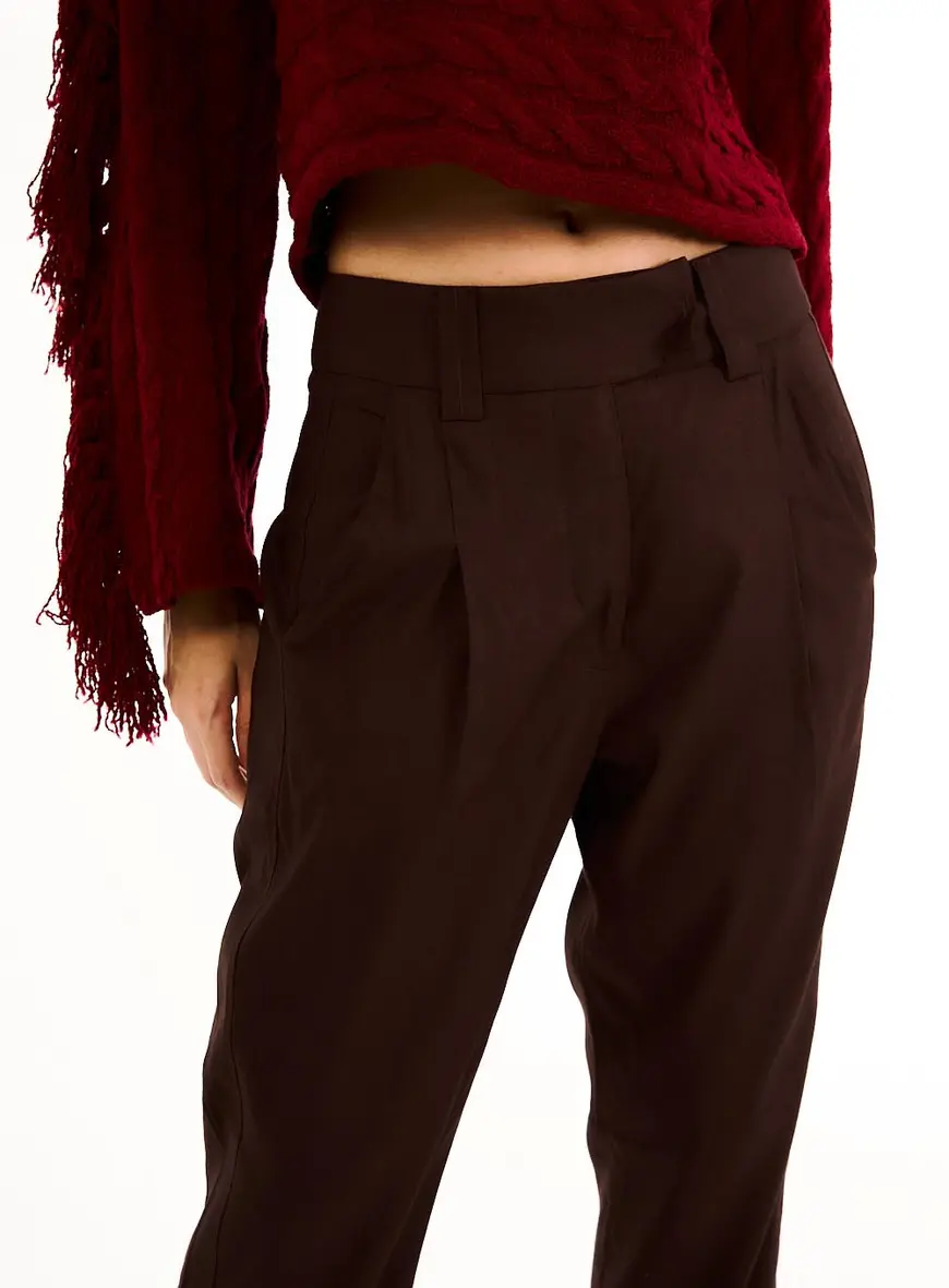 Calça Feminina Alfaiataria Linho Marrom 3