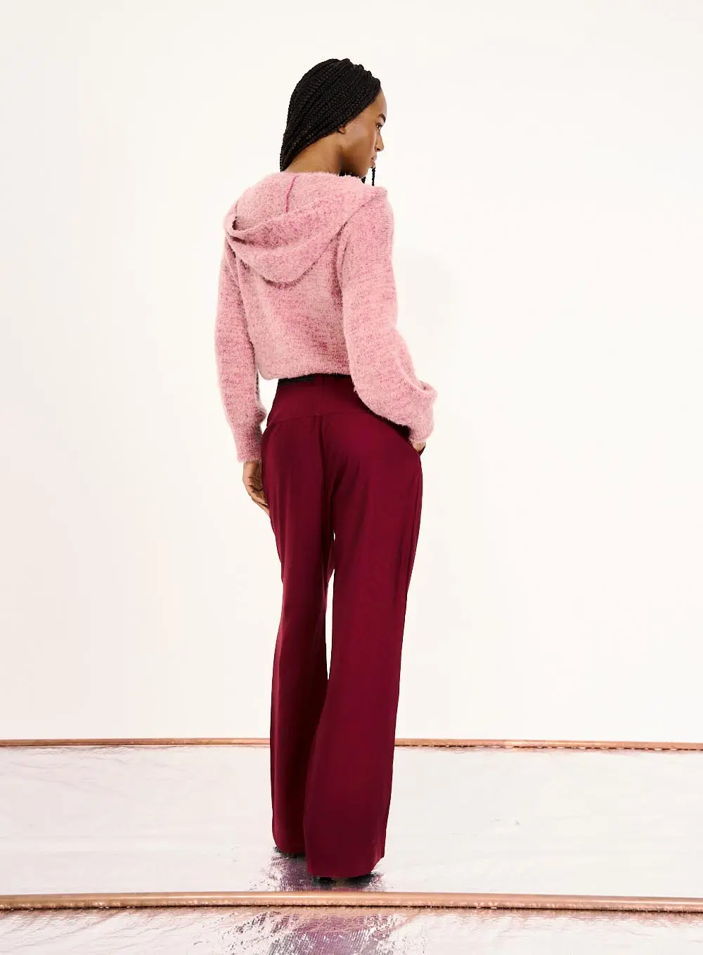 Calça Feminina Linho Com Cinto Bordo 3