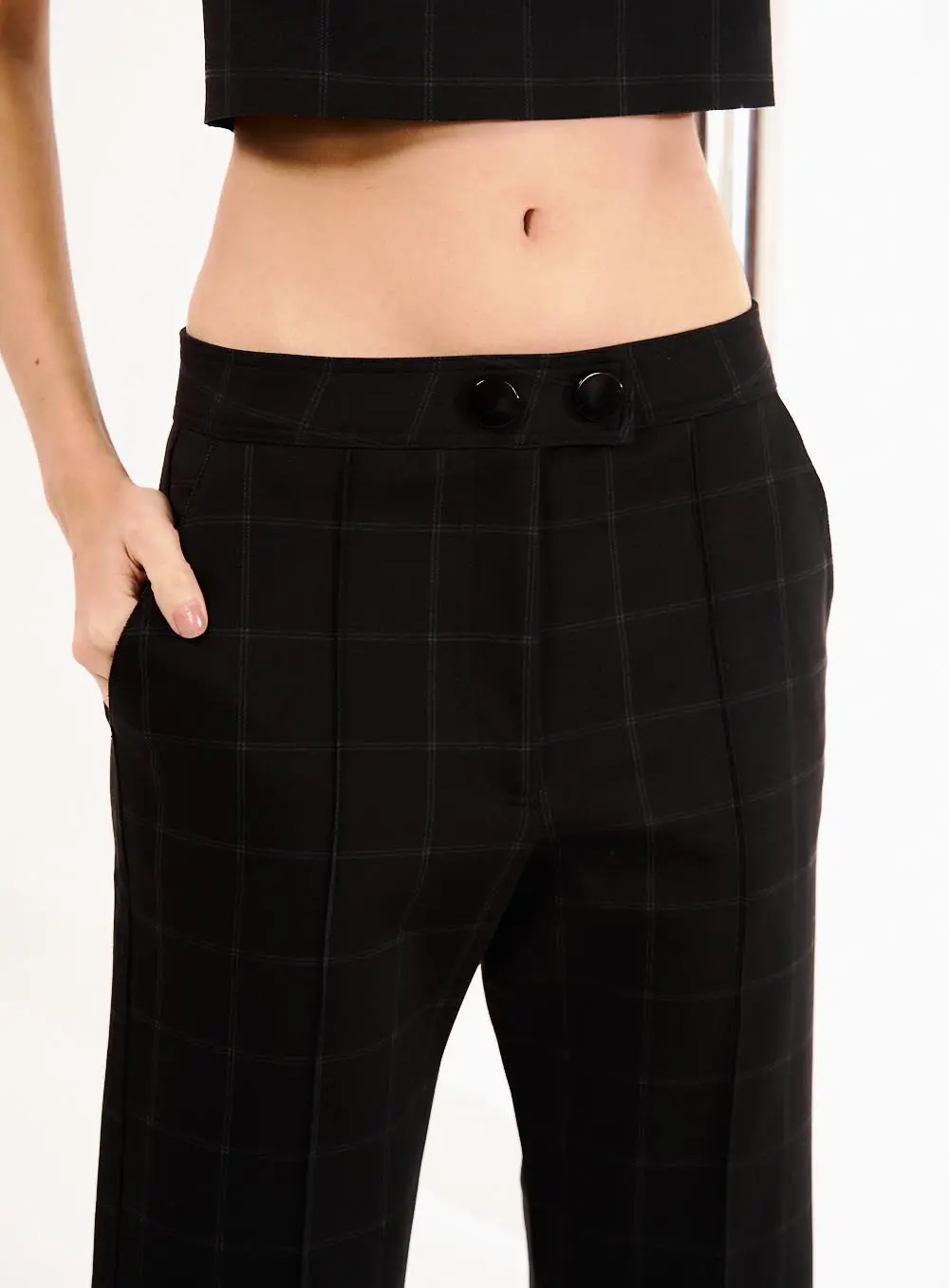 Calça Feminina Alfaiataria Xadrez Estampados 2