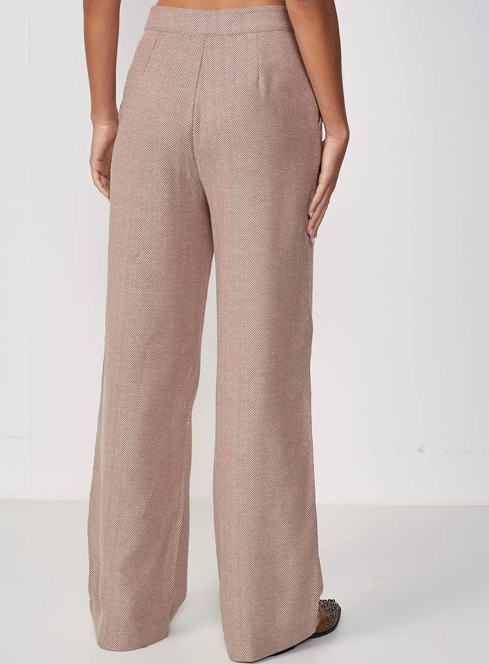 Calça Feminina Alfaiataria  Chevron Sofisticada Estampados