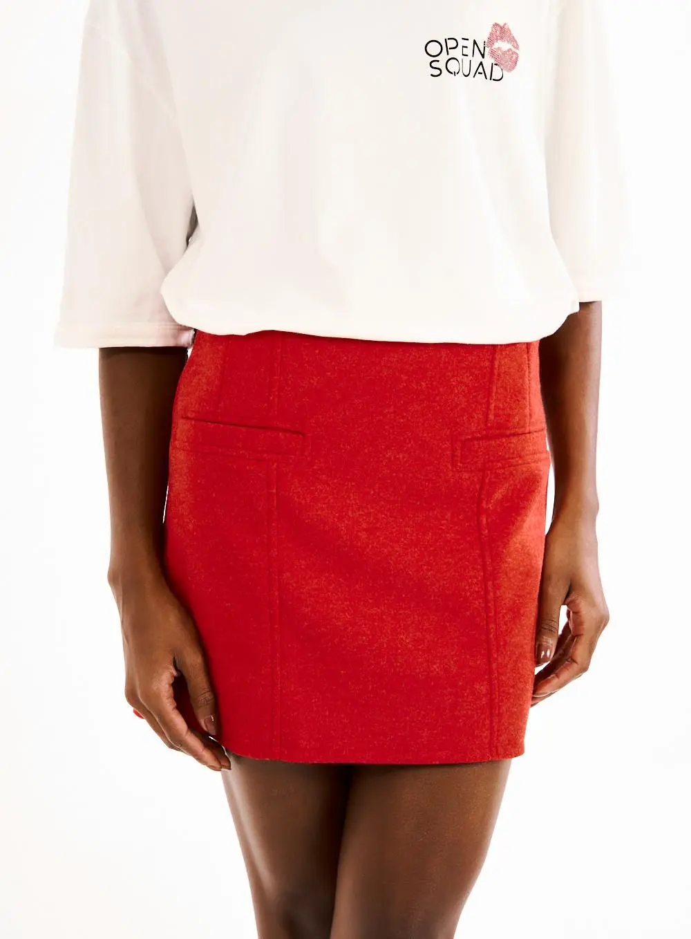 Saia Mini Alfaiataria Vermelho 1