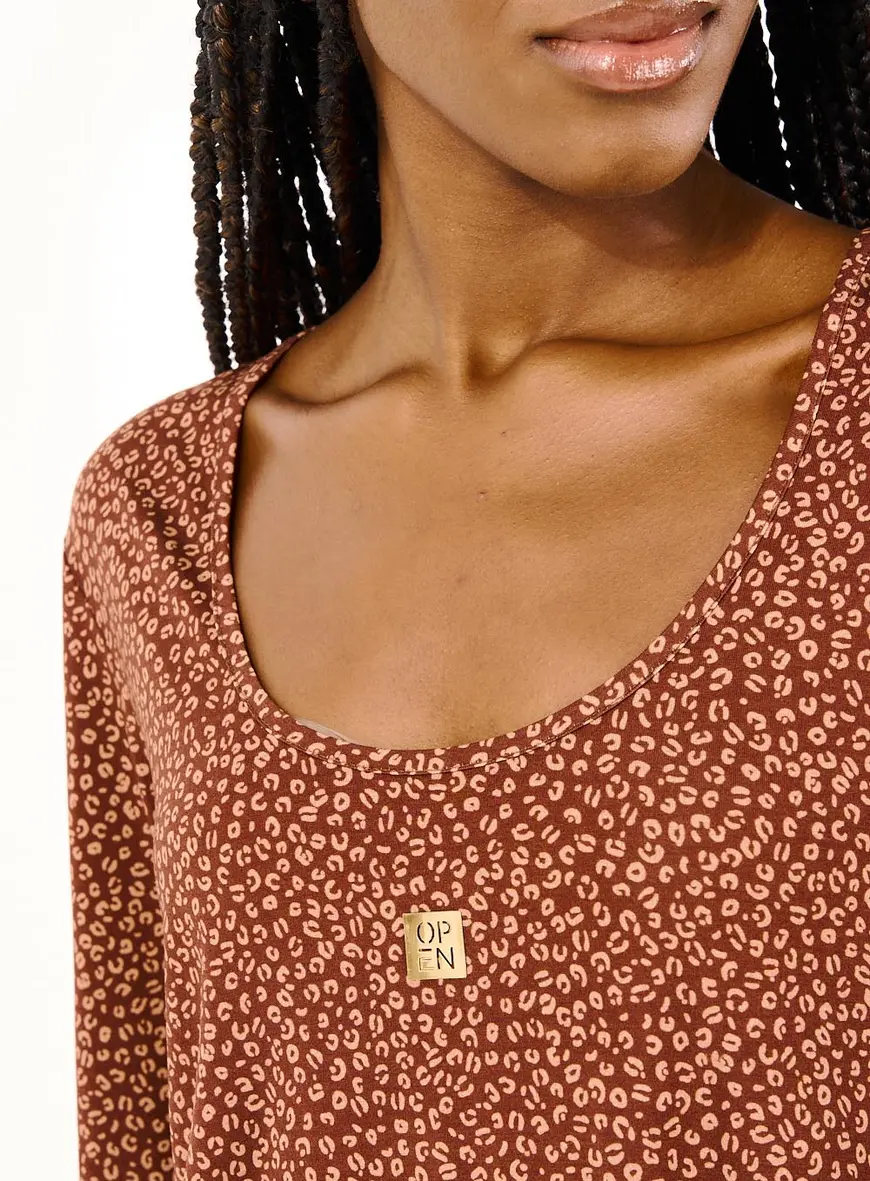 Blusa Feminina Comfort Estampa De Mini Leopardo Estampados 2