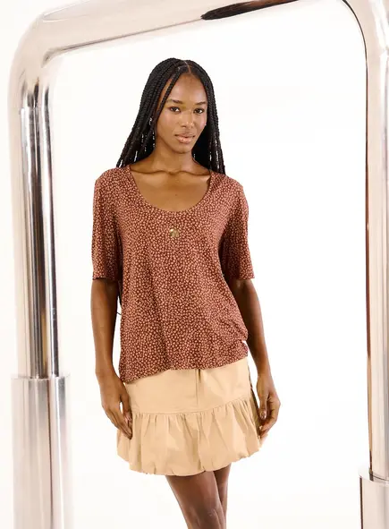 Blusa Feminina Comfort Estampa De Mini Leopardo
