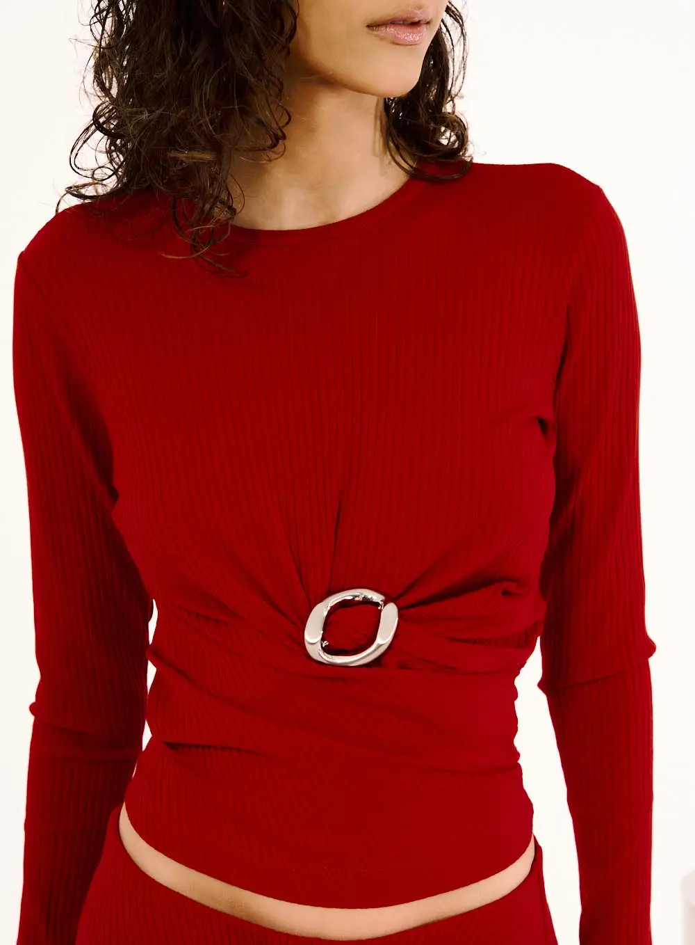 Blusa Feminina Com Detalhe Frontal Vermelho 2