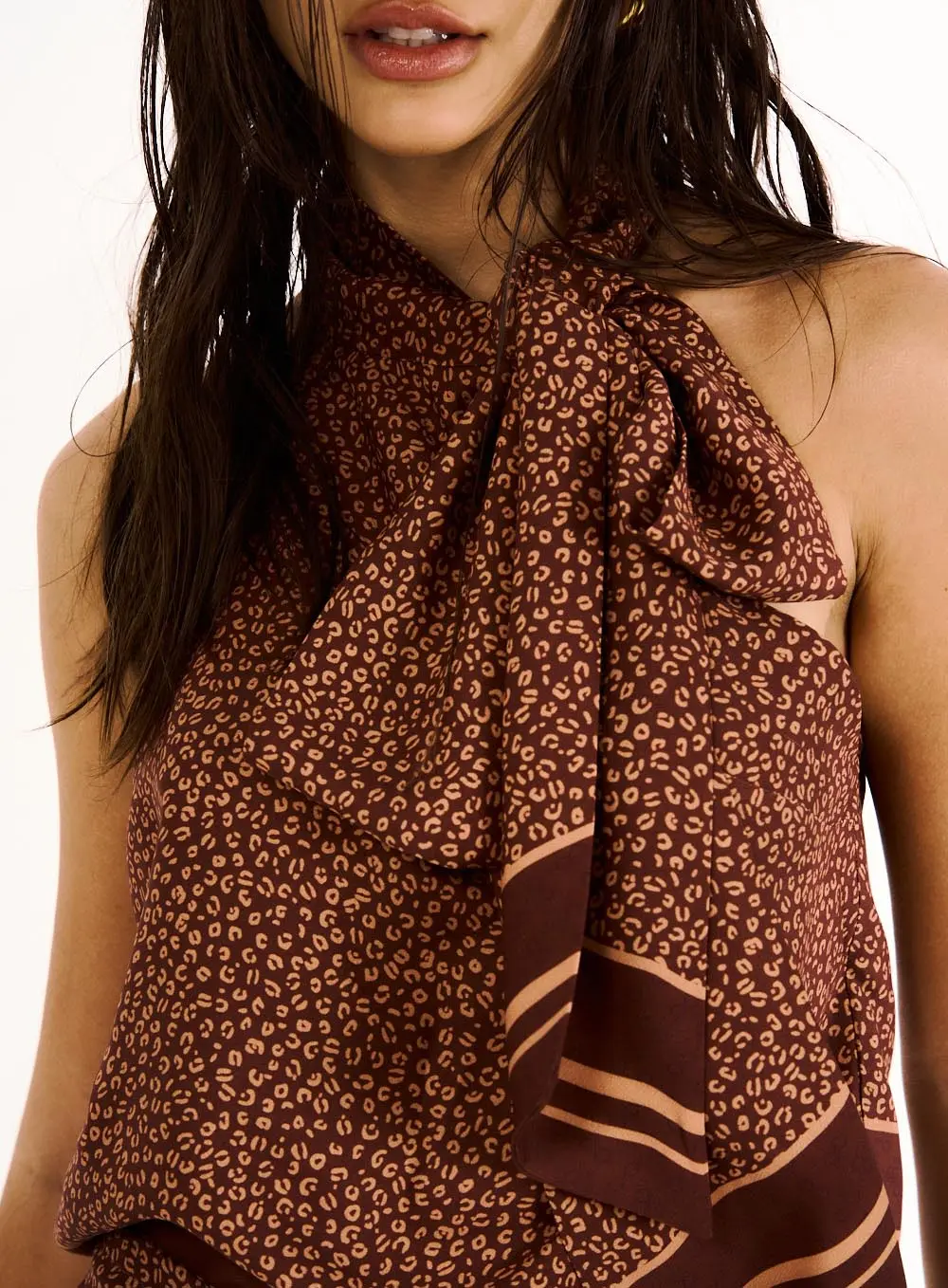 Blusa Feminina Amarração Estampa Mini Leopardo Estampados 2