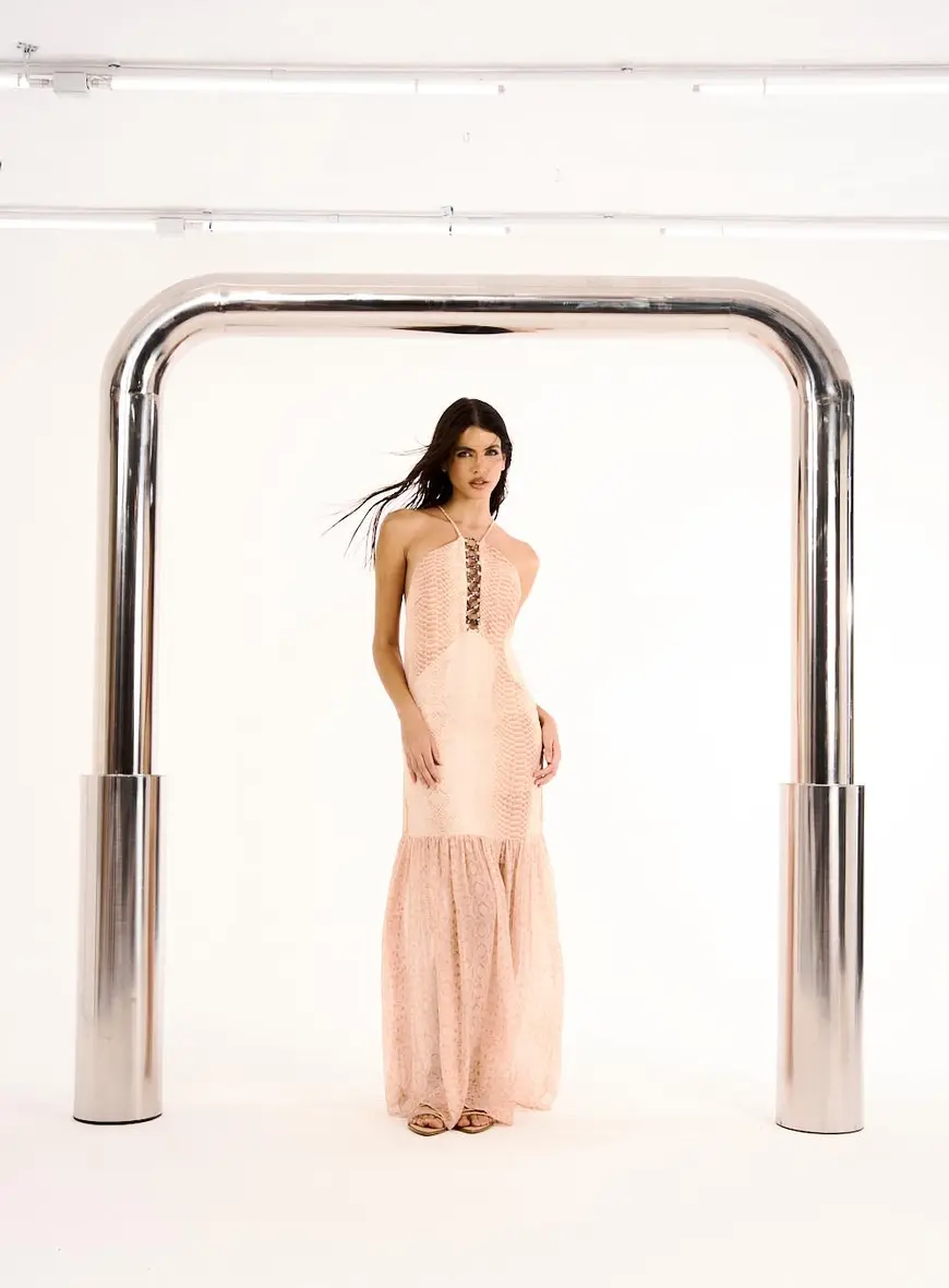 Vestido Longo Rose Python Estampados 1
