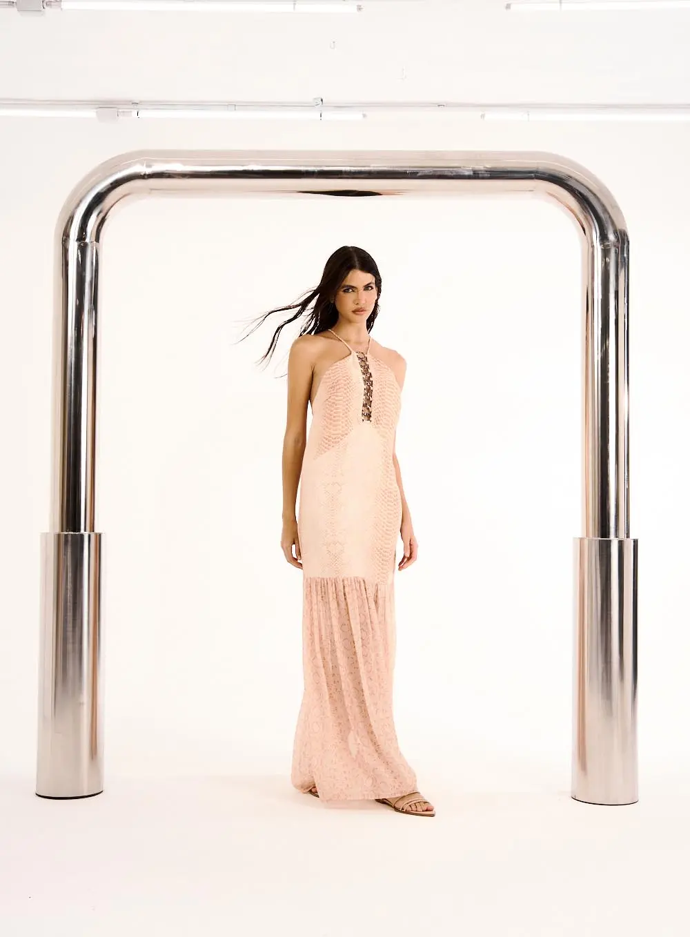 Vestido Longo Rose Python Estampados 4