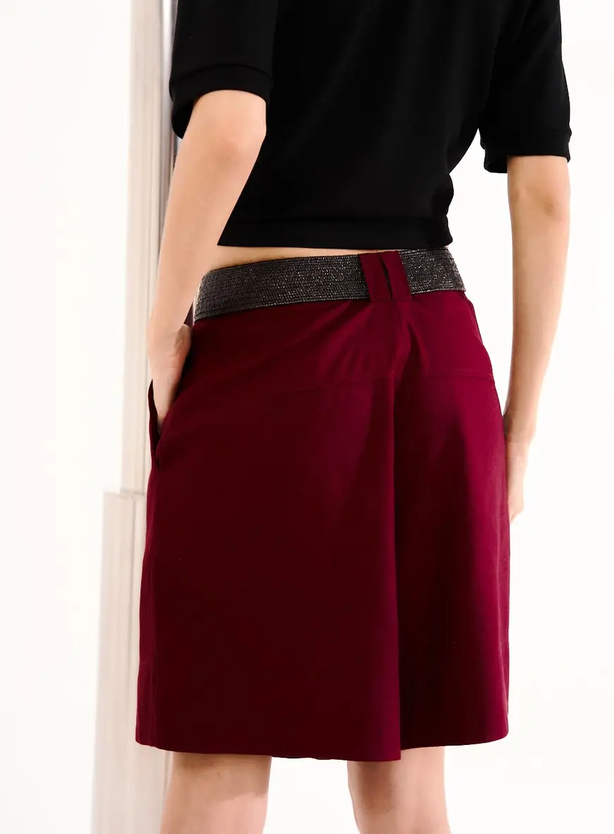 Short Alfaiataria Em Linho Com Cinto Bordo 3