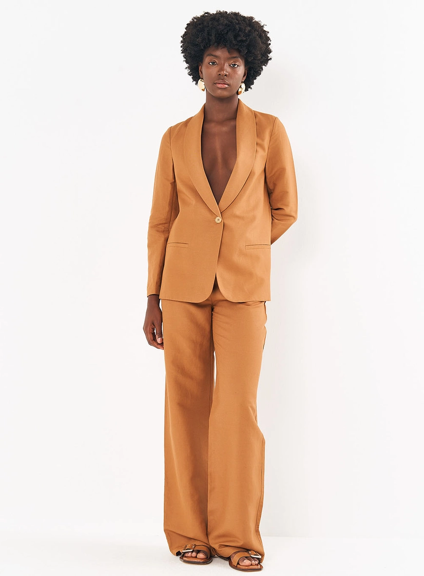 Calça Feminina Pantalona De Linho