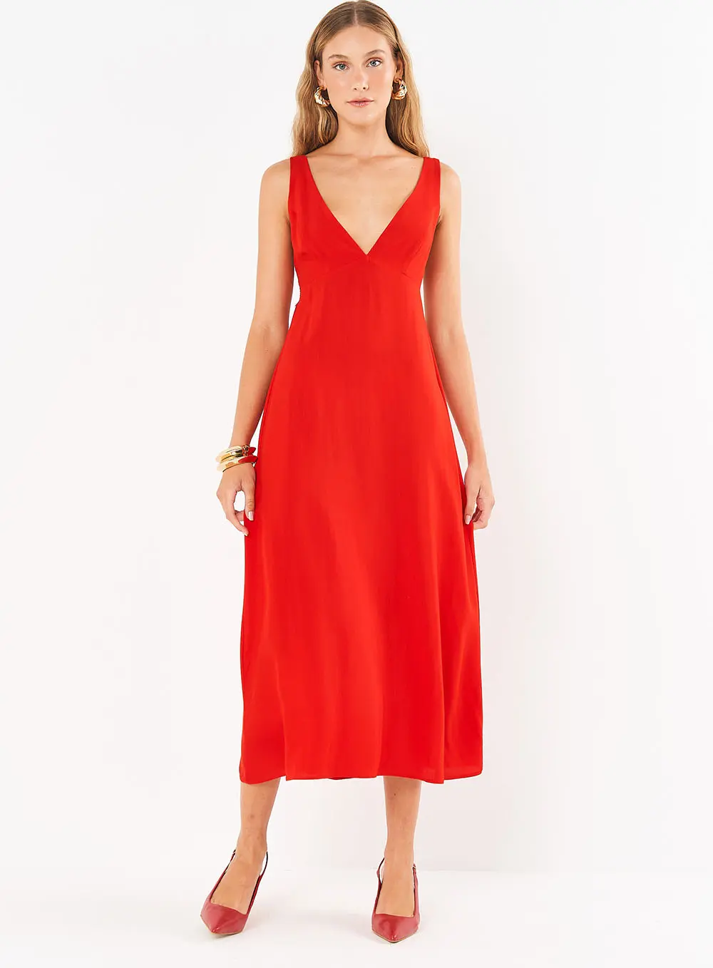 Vestido Fogo Vermelho Vermelho