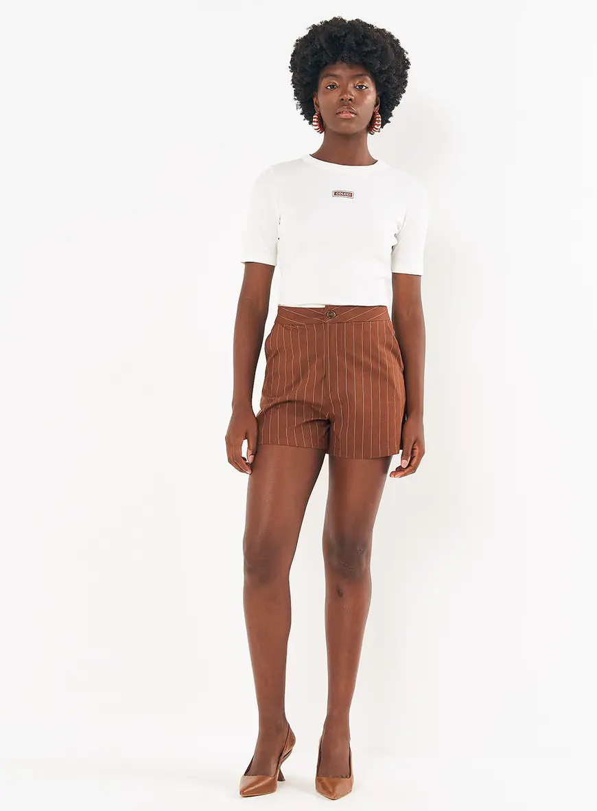 Short Alfaiataria Reto Com Listras