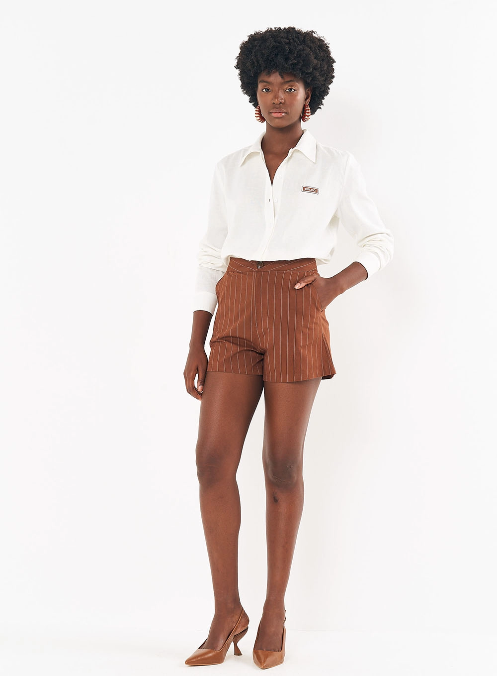 Camisa Feminina Manga Longa Com Detalhe Em Logo Off Shell