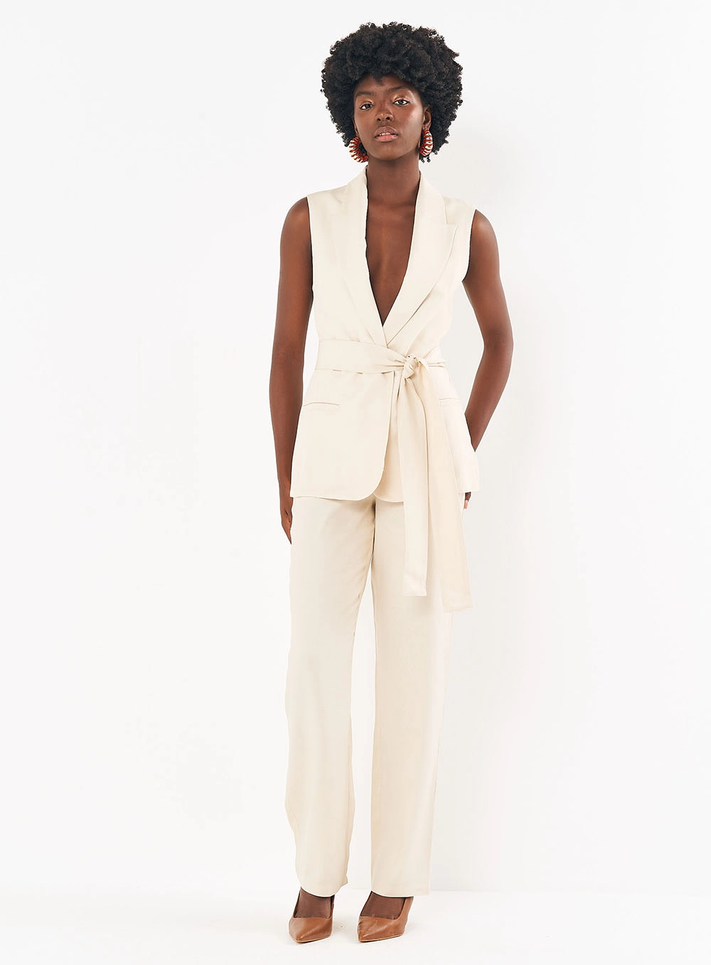 Calça Feminina Alfaiataria Pantalona - Joana Off Shell